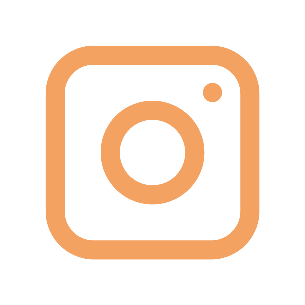 Instagram logo in orange color on a black background.