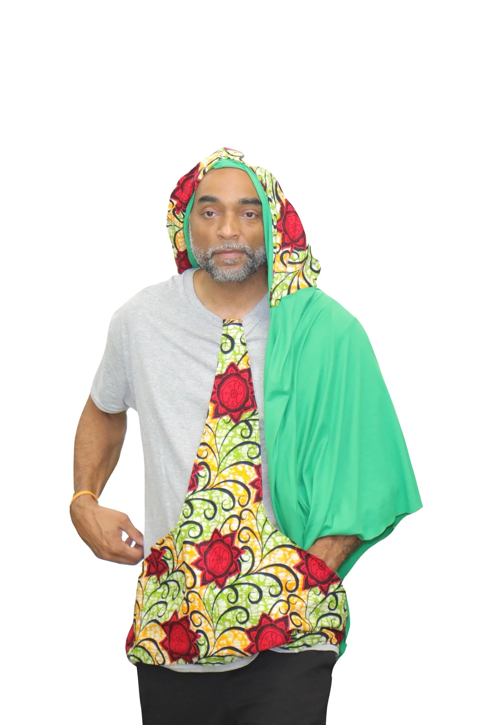 African Print HUVA hooded scarf with matching t-shirt
