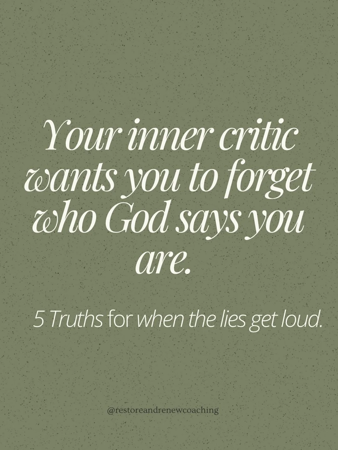 We all have moments when the lies feel louder than the truth.

The lies that say we&rsquo;re not enough.
The lies that keep us stuck in shame.
The lies that make us forget who God says we are.

But God&rsquo;s truth hasn&rsquo;t changed.

Not because