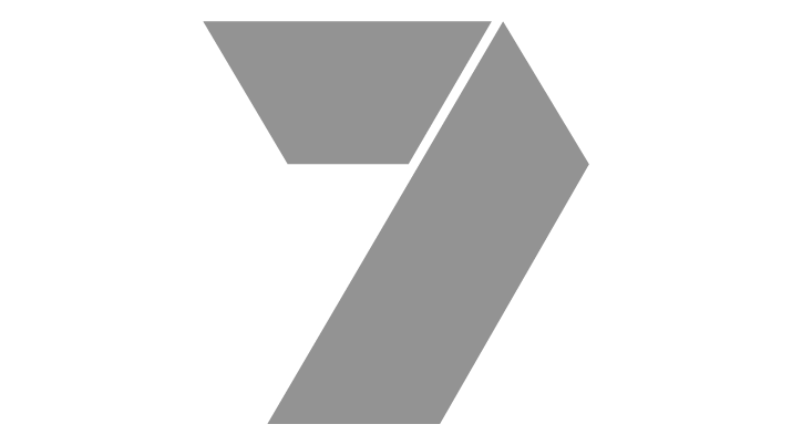 A black and white logo of the number seven with geometric shapes.
