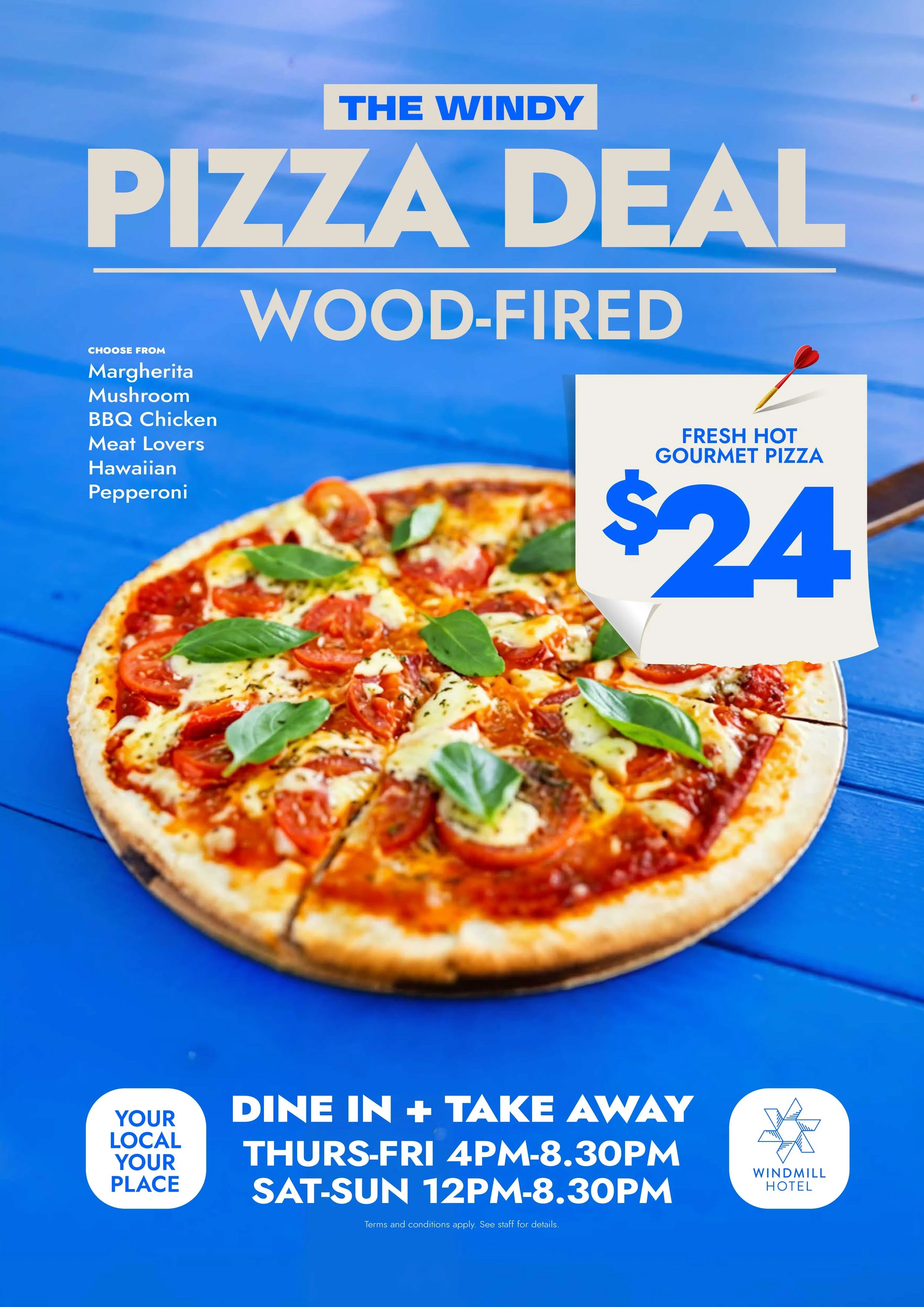 $24 Wood-Fired Pizza in Prospect at Windmill Hotel