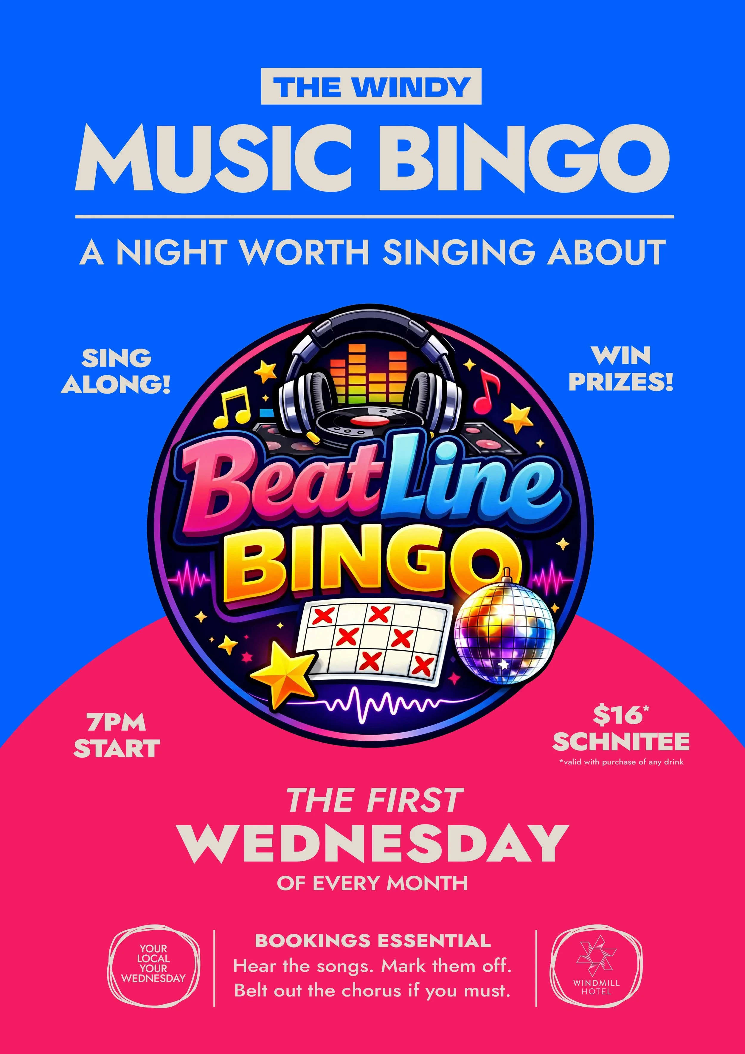 Music Bingo First Wednesday of every month Windmill Hotel 