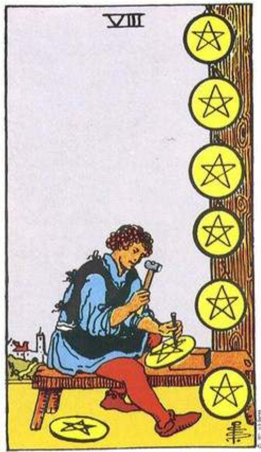 8 of Pentacles Tarot Card