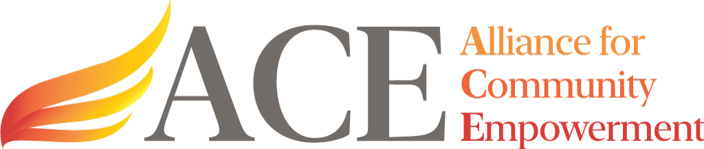 Allianz logo with stylized flames in orange and yellow, with the text "Allianz for Community Empowerment" in orange and red.