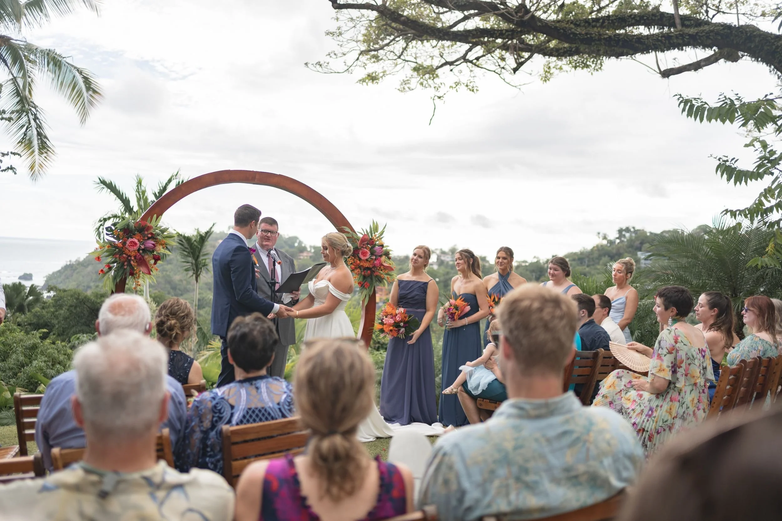 Destination wedding ceremony with ocean view in Manuel Antonio, Costa Rica