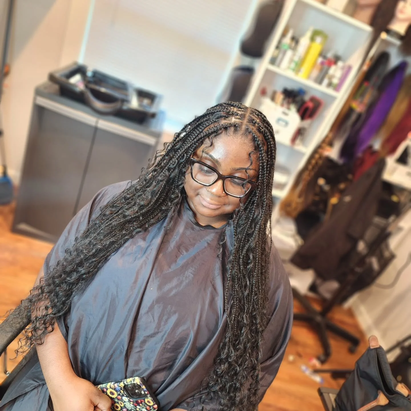 #dozendesigns #dfwhairstylist #bohemianbraids #knotlessbraids #blackgirlmagic