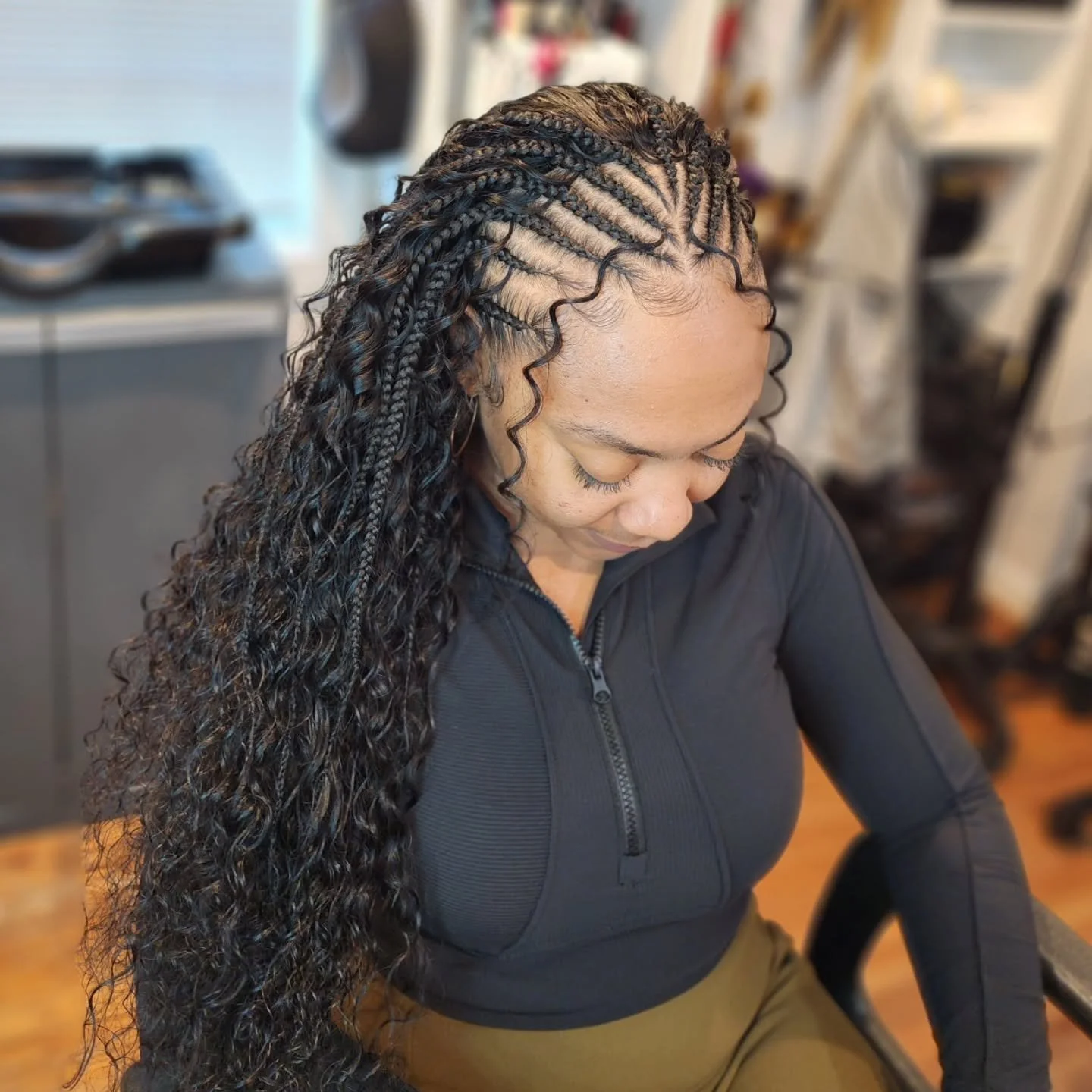 #dozendesigns #dfwhairstylist #sewin #sewinwithbraids #bohemianbraids