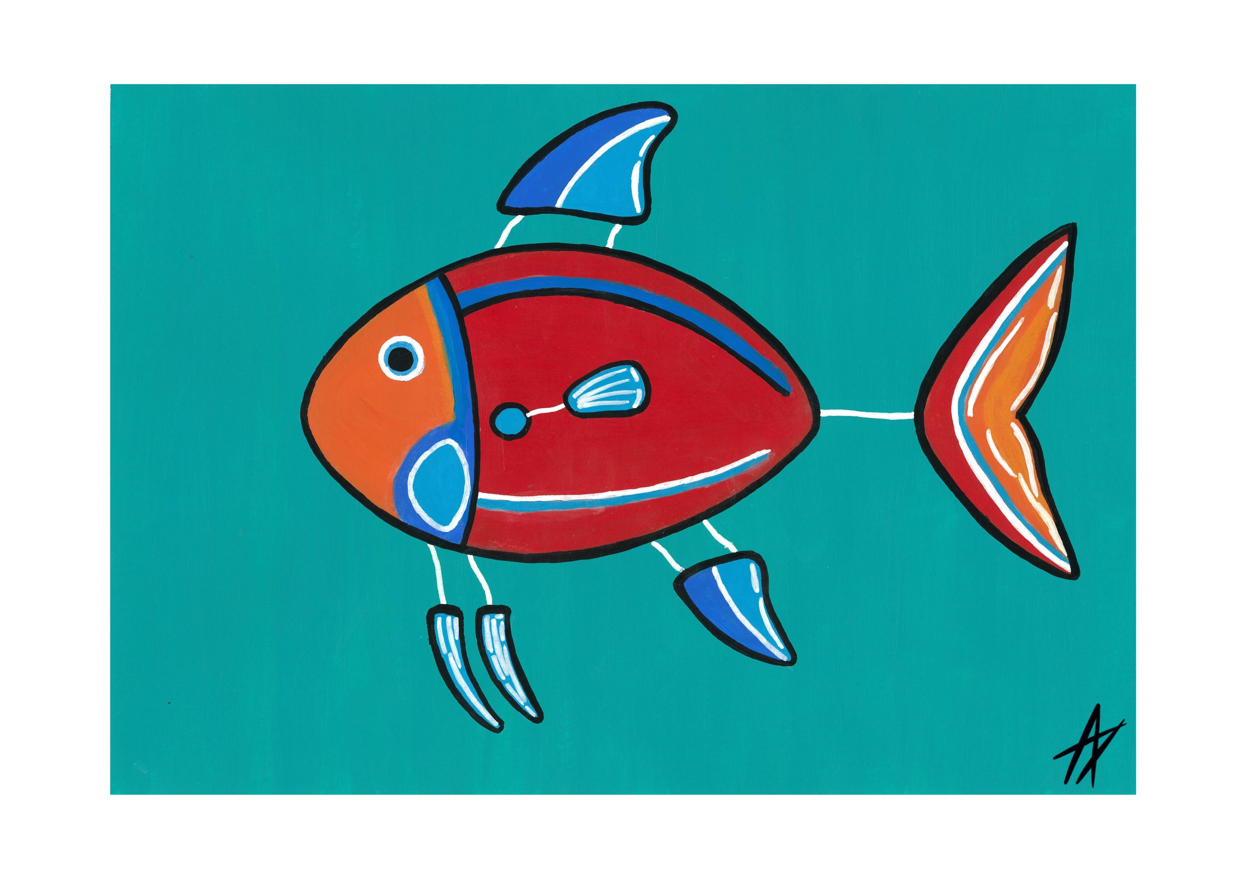 'Floating fish' print