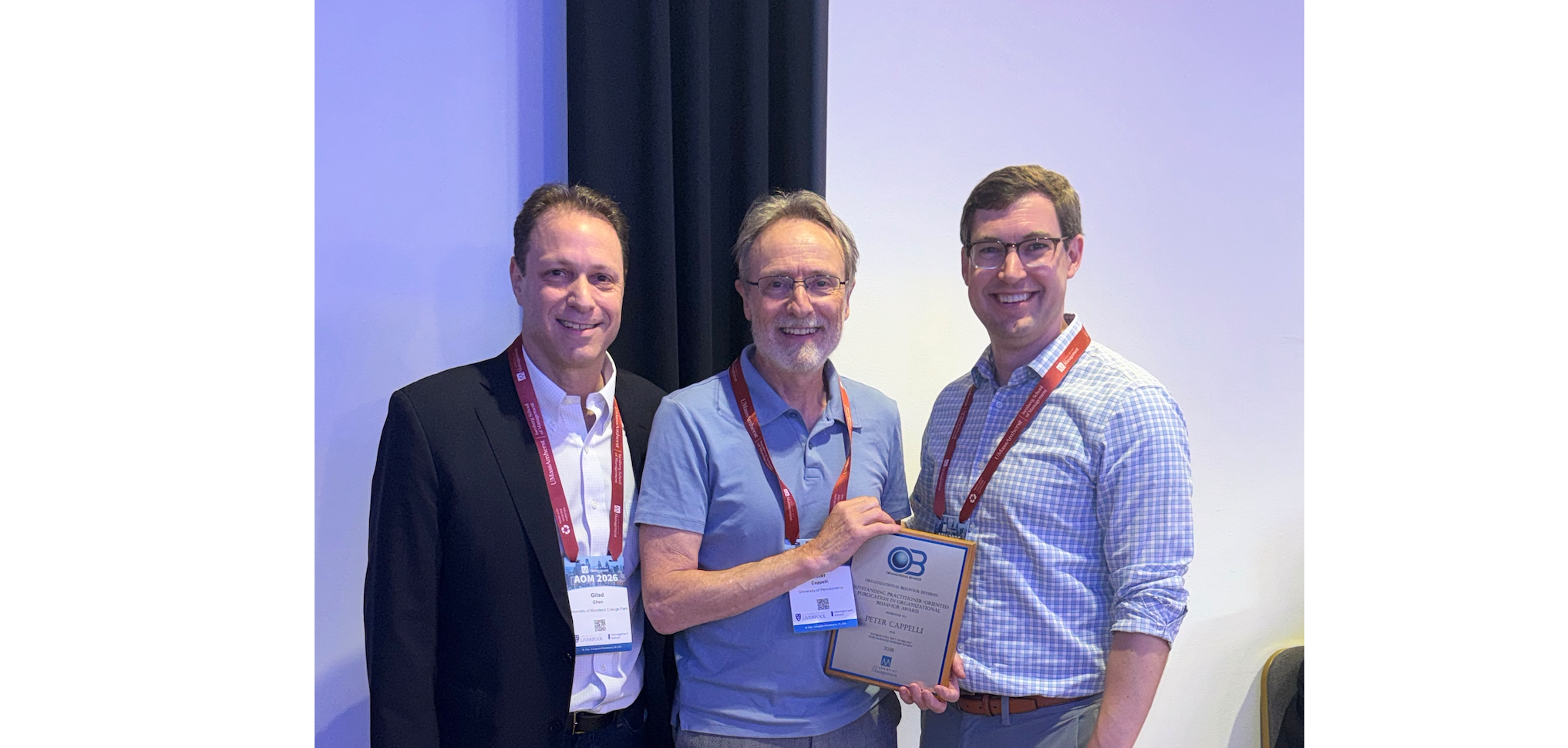 Congratulations to Peter Cappelli, recipient of the 2026 Outstanding Practitioner-Oriented Publication Award from the Academy of Management’s AOM Organizational Behavior Division.