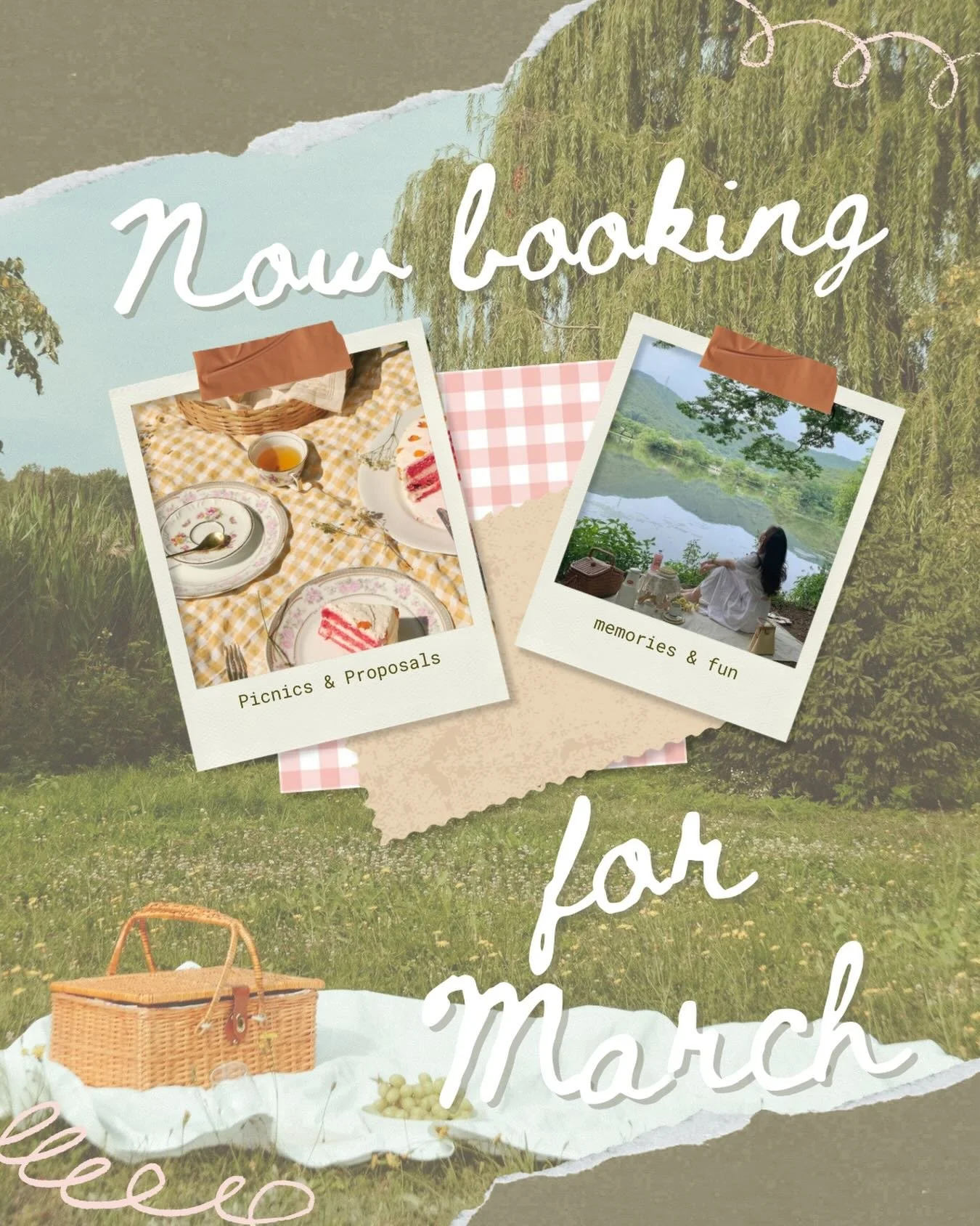 Welcoming 2026 with opening bookings for March 🧺 ✨ 
Don&rsquo;t hesitate to book ahead since our June-August slots tend to fill fast calendar 📅 🌞 
📥 Book with us through DM or 
🔗 theperfectpicnicspot.com
📱 Tiktok messages: @theperfectpicnicspot