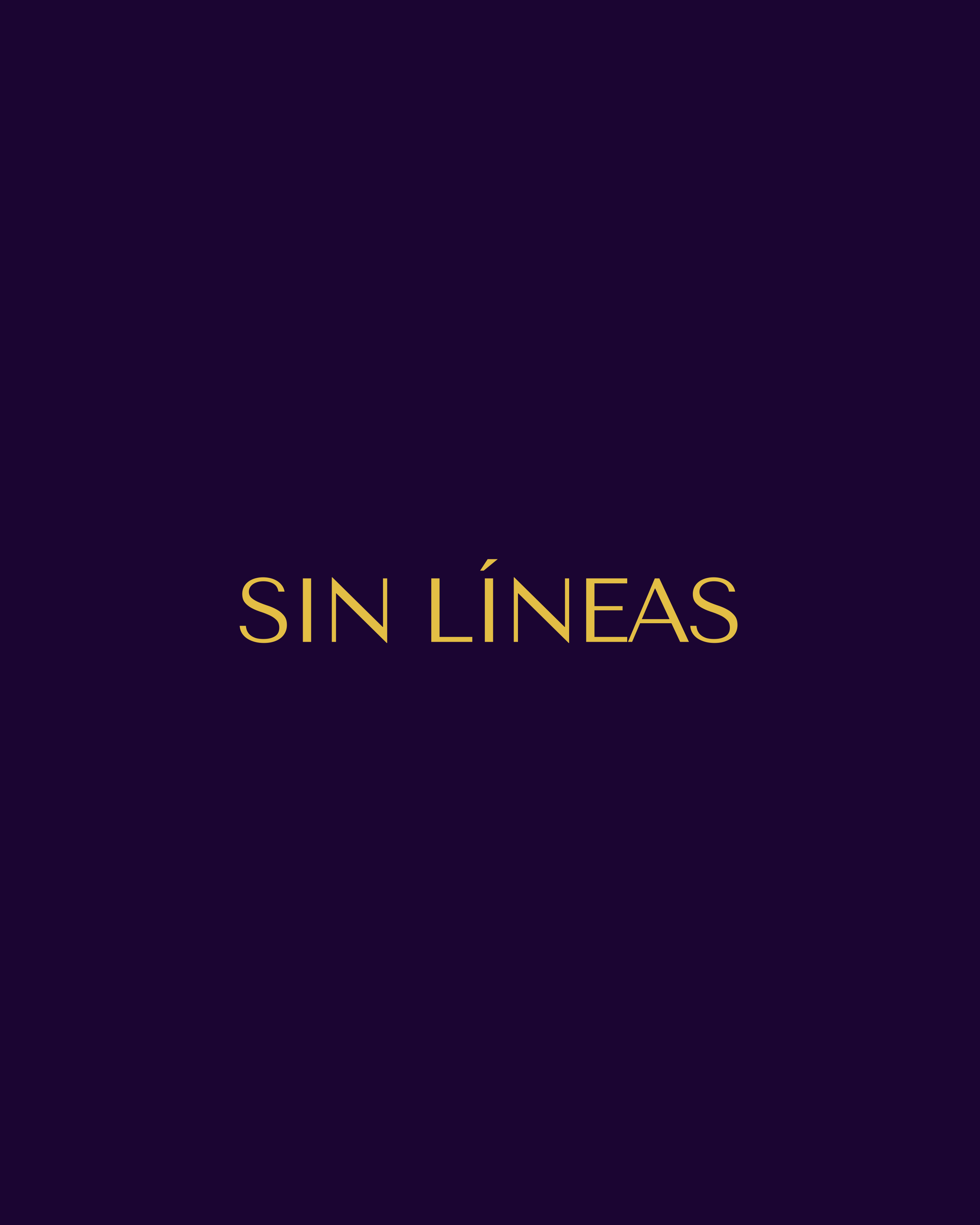 Purple background with gold text that reads 'SIN LÍNEAS'.