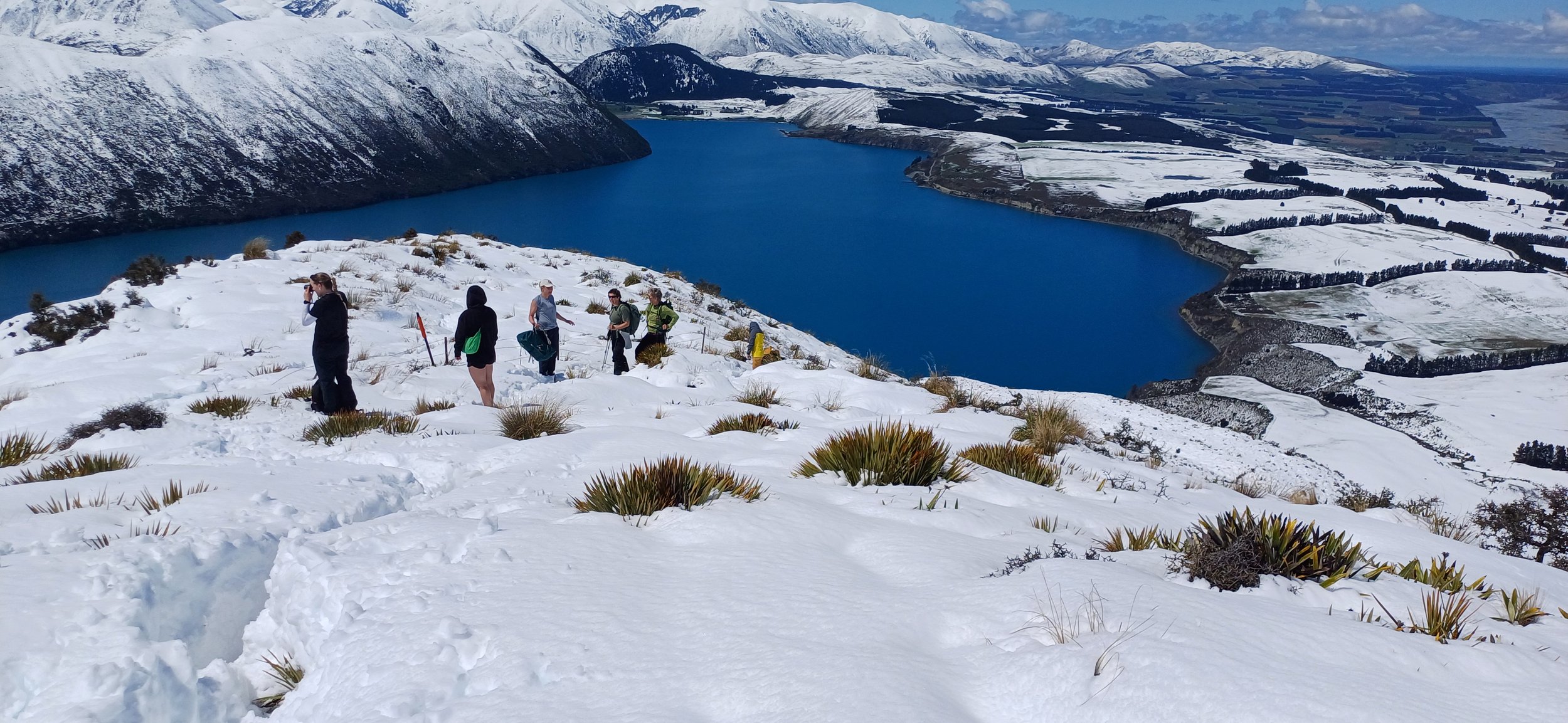 Looking down to Lake Coleridge from View Hill