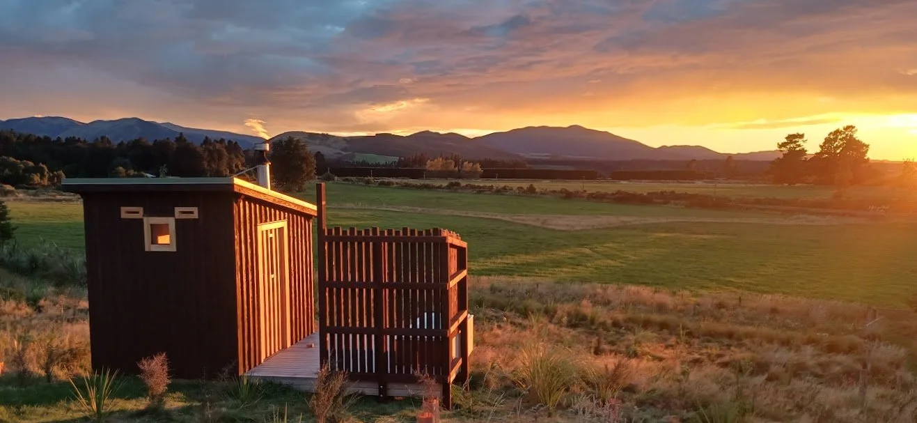 Fantails Rest woodfired sauna and plunge bath below the bach