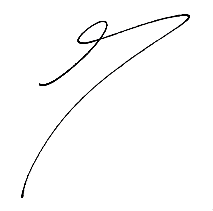 Close-up of a black ink signature on a white background.