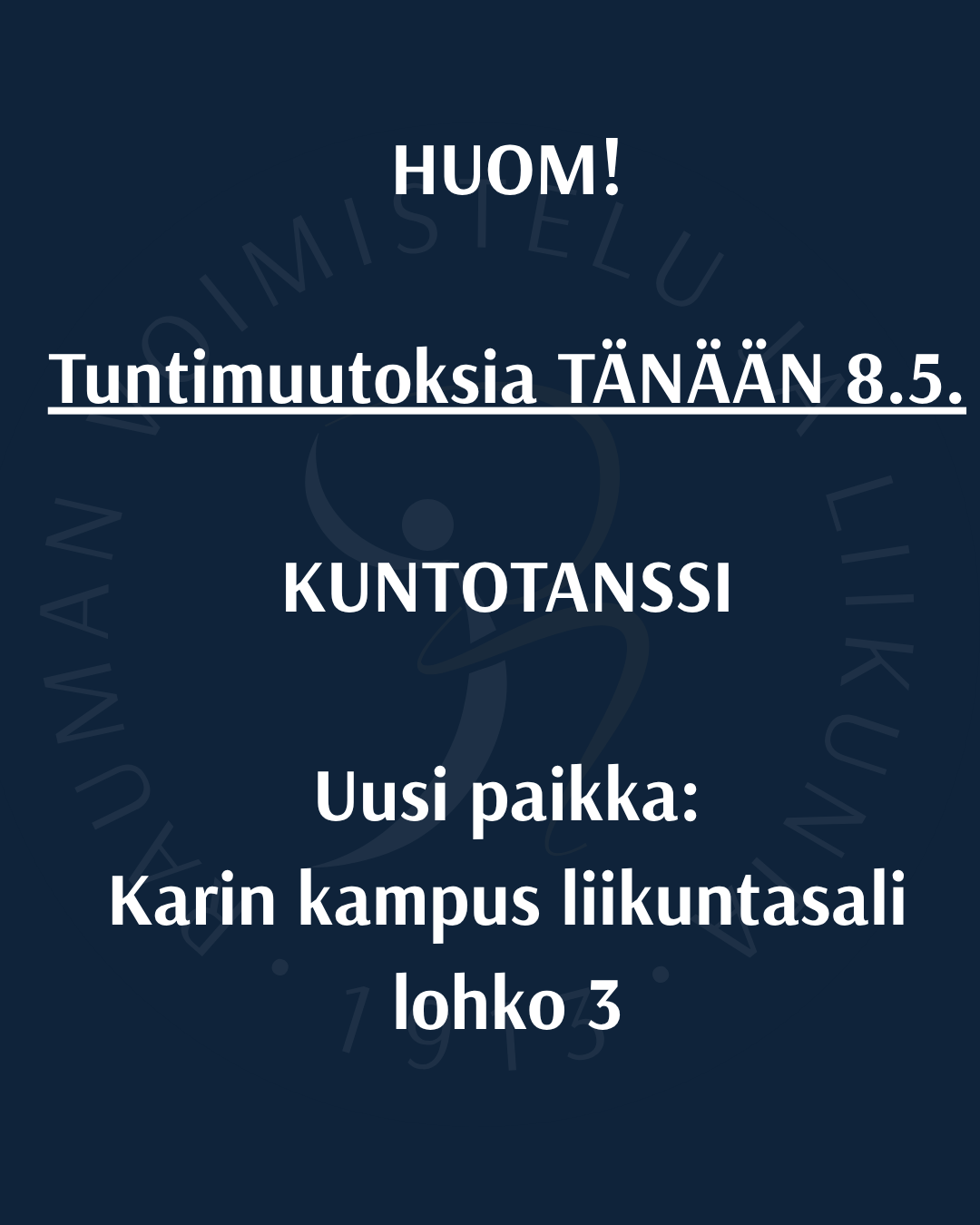 8.5. kuntotanssi karin kampuksella