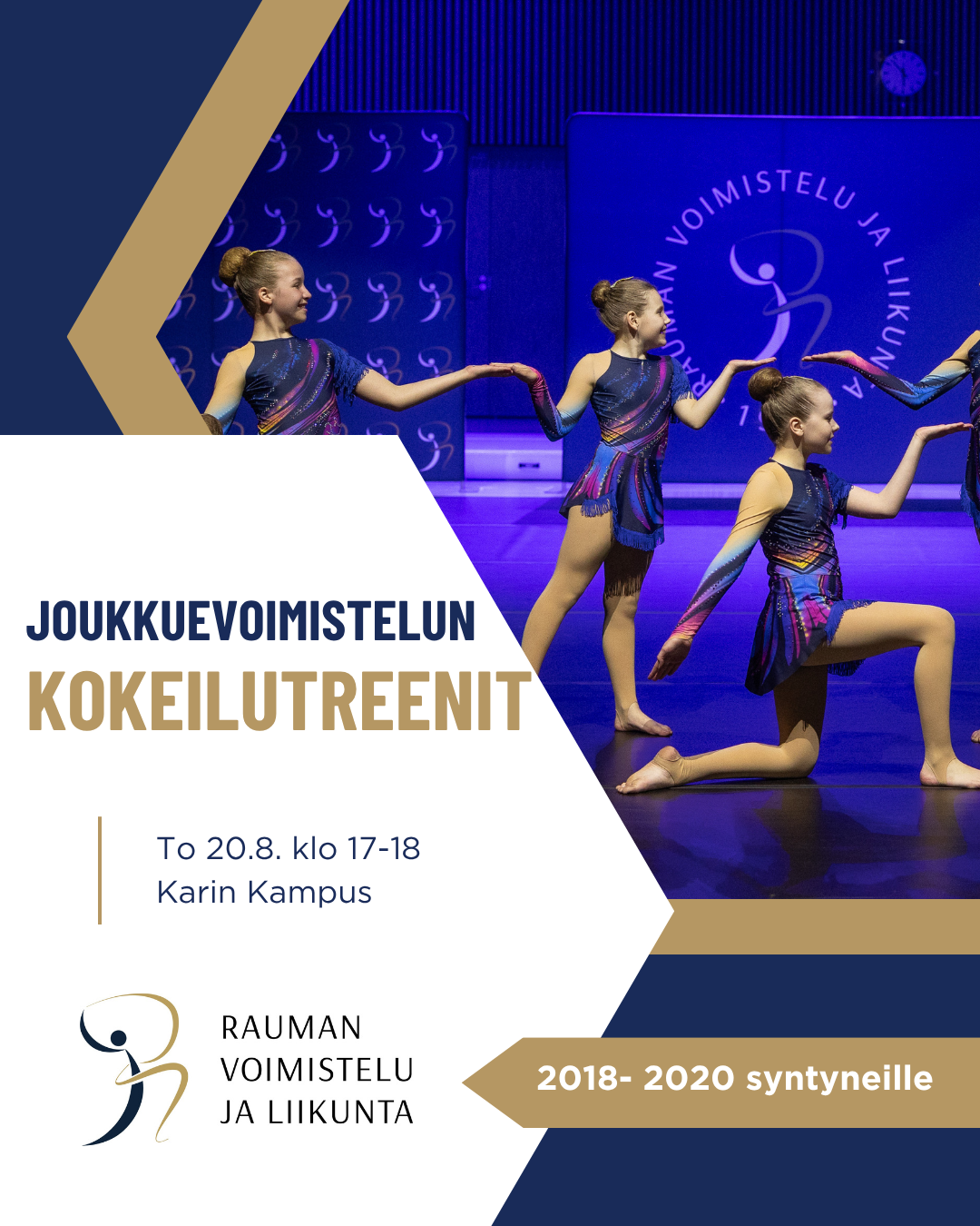 Joukkuvoimistelun kokeilutreenit 2018-2020 syntyneille