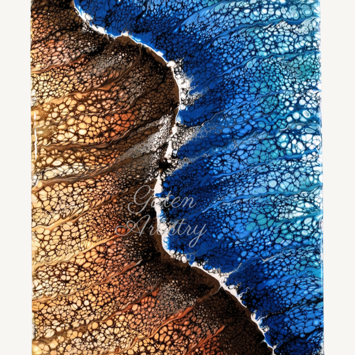 View from Above | 11x14 |
an overhead view of where the waves meet the shore