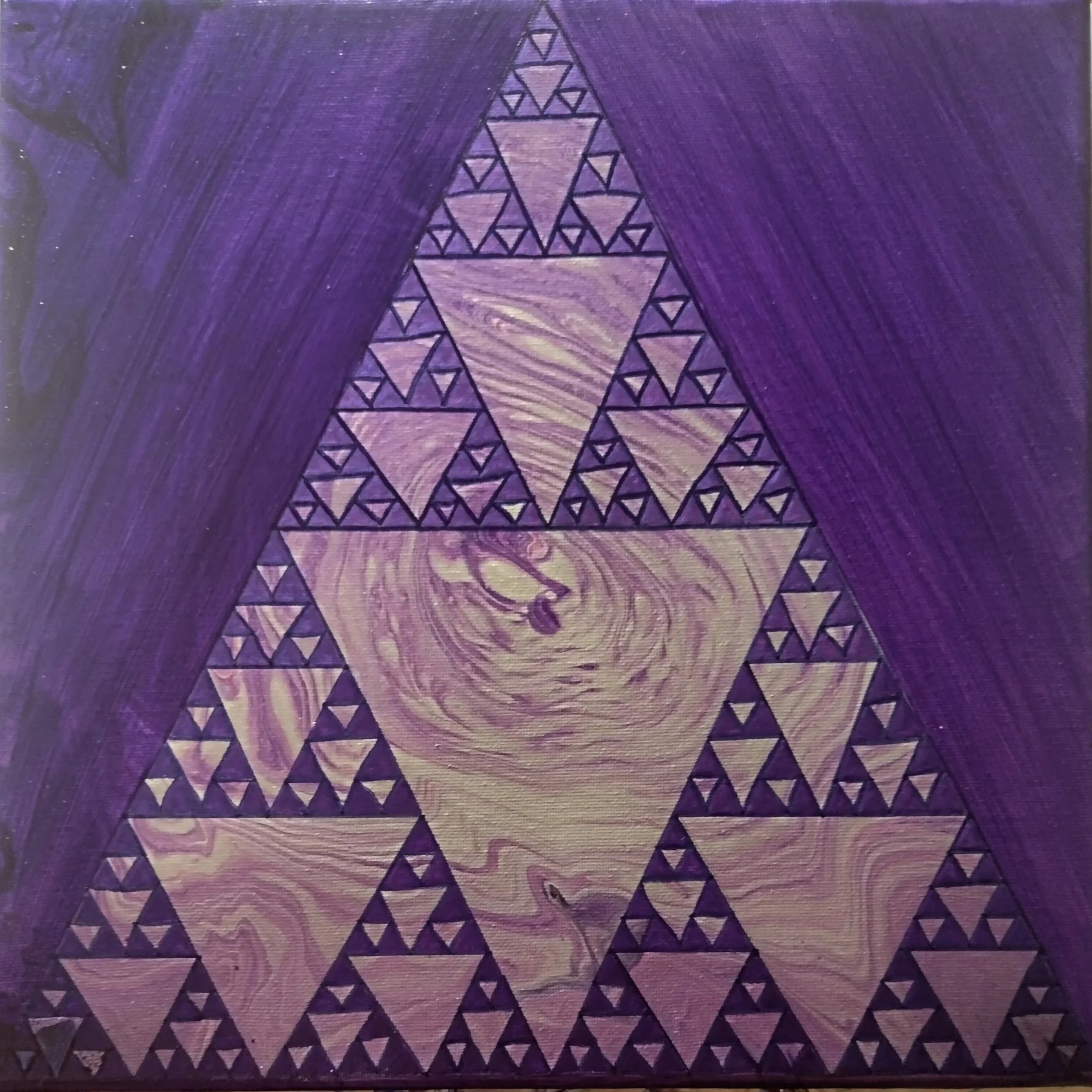 Sierpinski in Purple | 12x12 |
this fractal has always been one of my favorite things to doodle