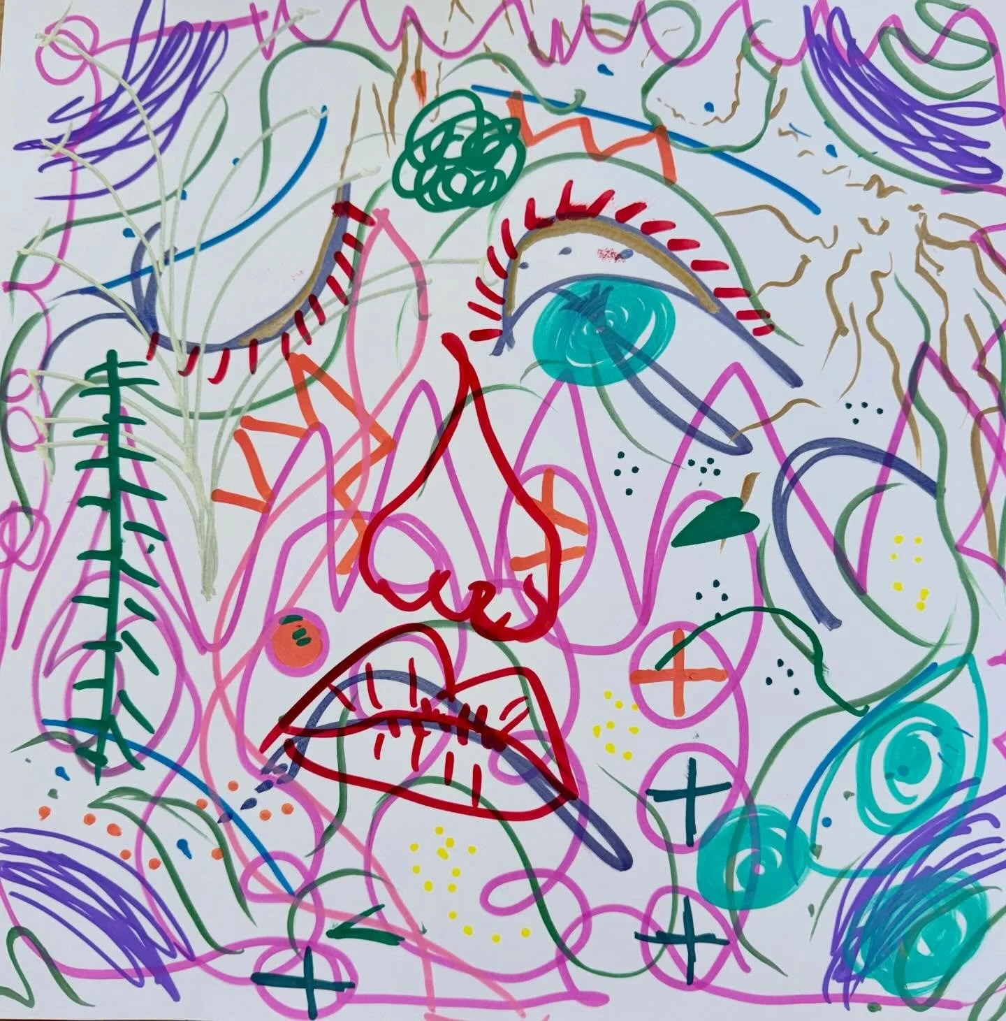 This lovely spirit appeared on my paper, a gift from the Collective Mark-Making process during the Layers of Experience Workshop last Saturday. 

She holds ALL the feels and ALL the vibes from that magical afternoon. What an amazing, creative group! 