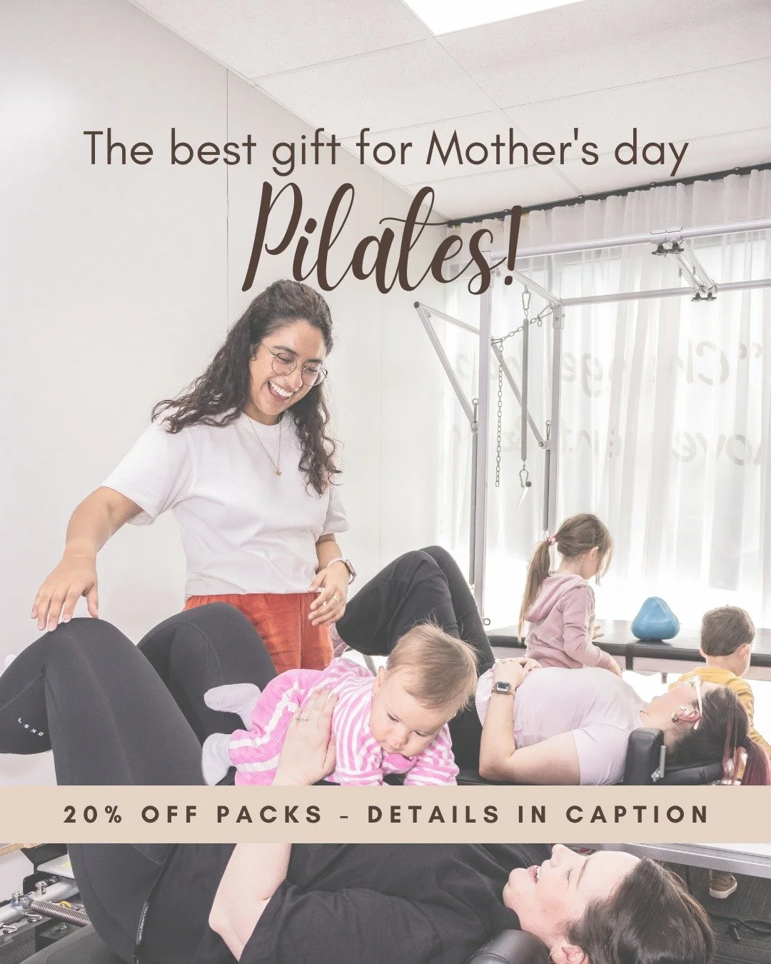 🌸 Mother&rsquo;s Day Sale is ON! 🌸
Because Mum deserves more than flowers 💐
Our Clinical Pilates Packs are 20% off for a limited time only:
💥 10 Pack: $500 &rarr; $400
💥 20 Pack: $960 &rarr; $768
Available until 8th May. Whether you&rsquo;re gif