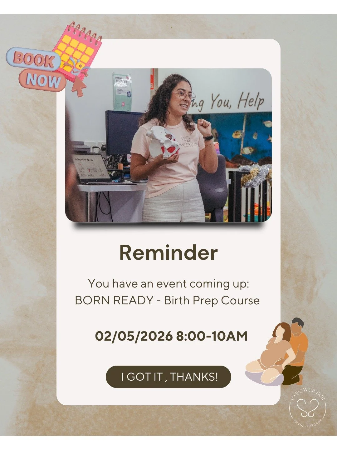 ✨ Pregnant? Getting close to birth? ✨
Our Born Ready Birth Course is happening 2nd May and there&rsquo;s still time to join!
👶 Created &amp; led by Pelvic Floor Physios
🤍 Designed for you and your partner
📅 Practical, empowering birth prep
Spots a