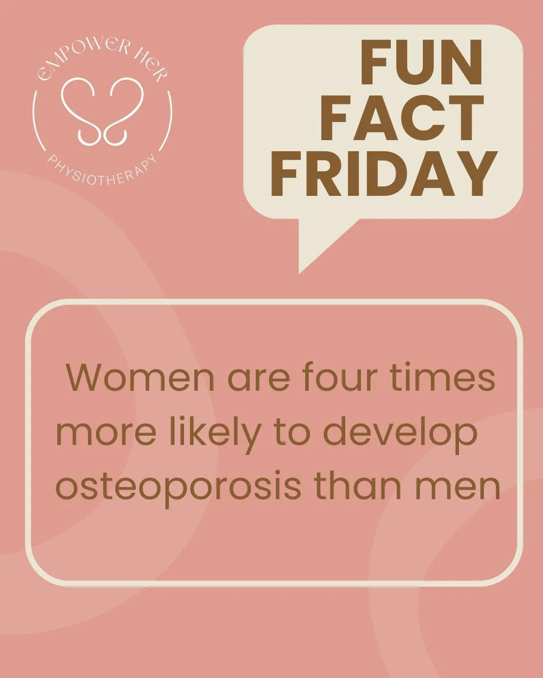 ✨ Fun Fact Friday ✨
Women are four times more likely to develop osteoporosis than men 🦴
Factors like hormones, bone density, pregnancy, and menopause all play a role, making early education, strength training, and bone health support especially impo