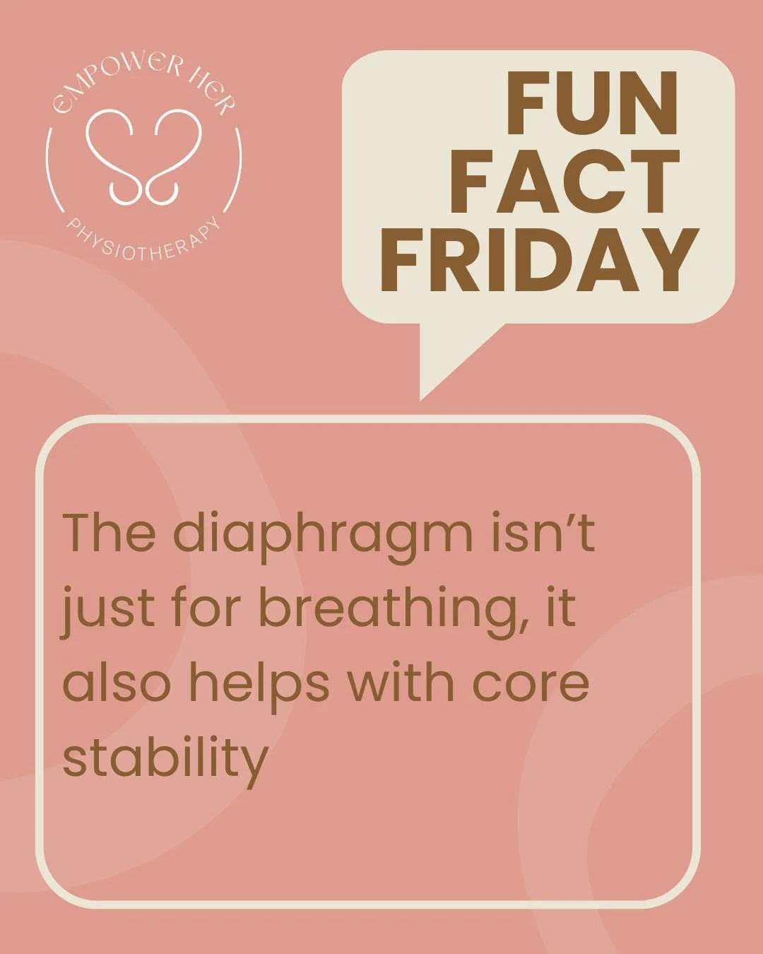 Fun Fact Friday ✨ 
The diaphragm isn&rsquo;t just for breathing, it also plays a huge role in core stability. 🌬️
Every inhale and exhale helps create pressure and support through your deep core, working together with your pelvic floor and abdominal 