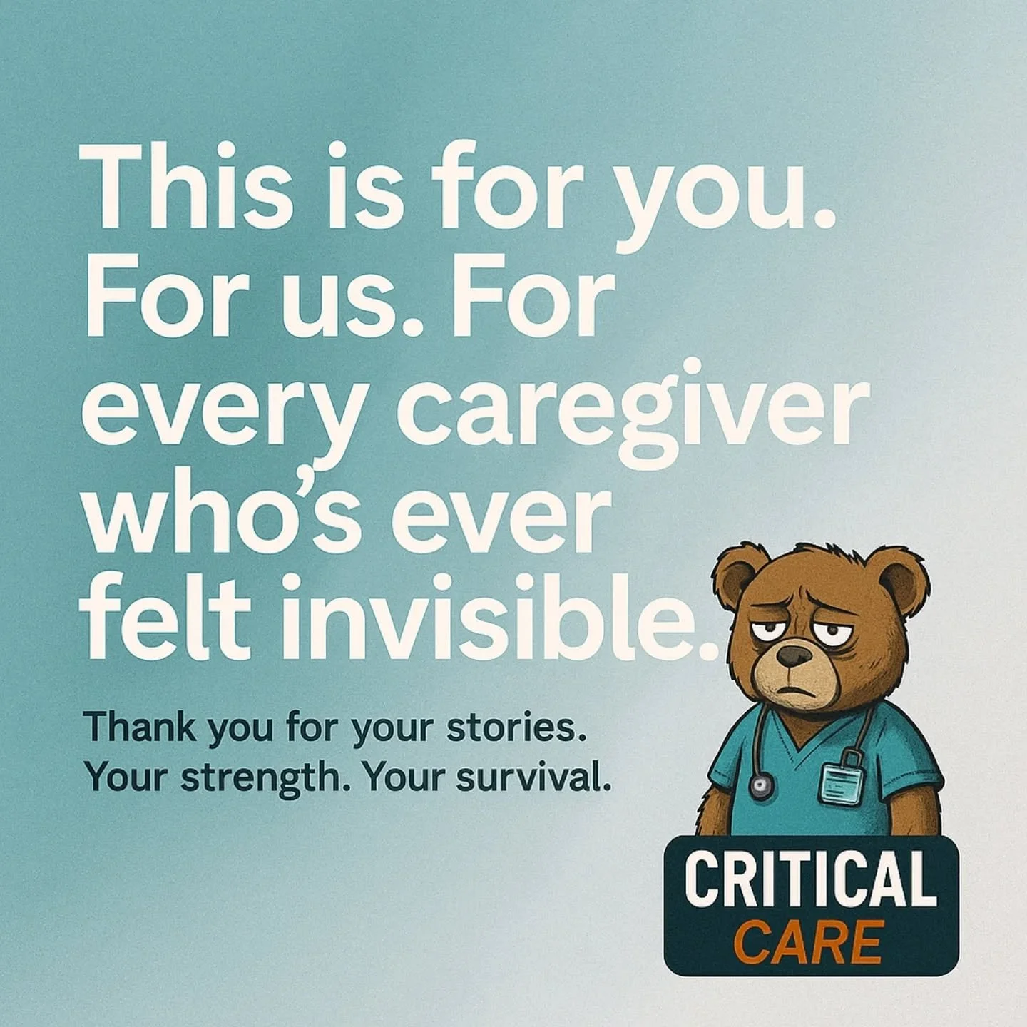 You&rsquo;ve shared your stories. You&rsquo;ve lifted each other up. You&rsquo;ve turned this into more than a brand &mdash; you&rsquo;ve made it a place to exhale. 🧡
To every caregiver, nurse, and exhausted human who's spoken up here: we see you. T