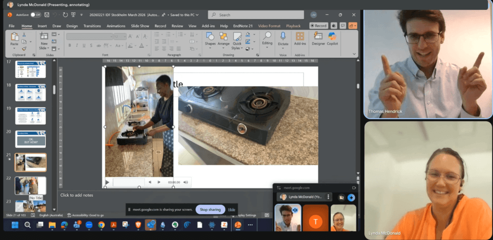 THPS client Lynda McDonald mid THPS Coaching Plan with Tom Hendrick on Zoom putting IDF keynote through Audience-centric Framework