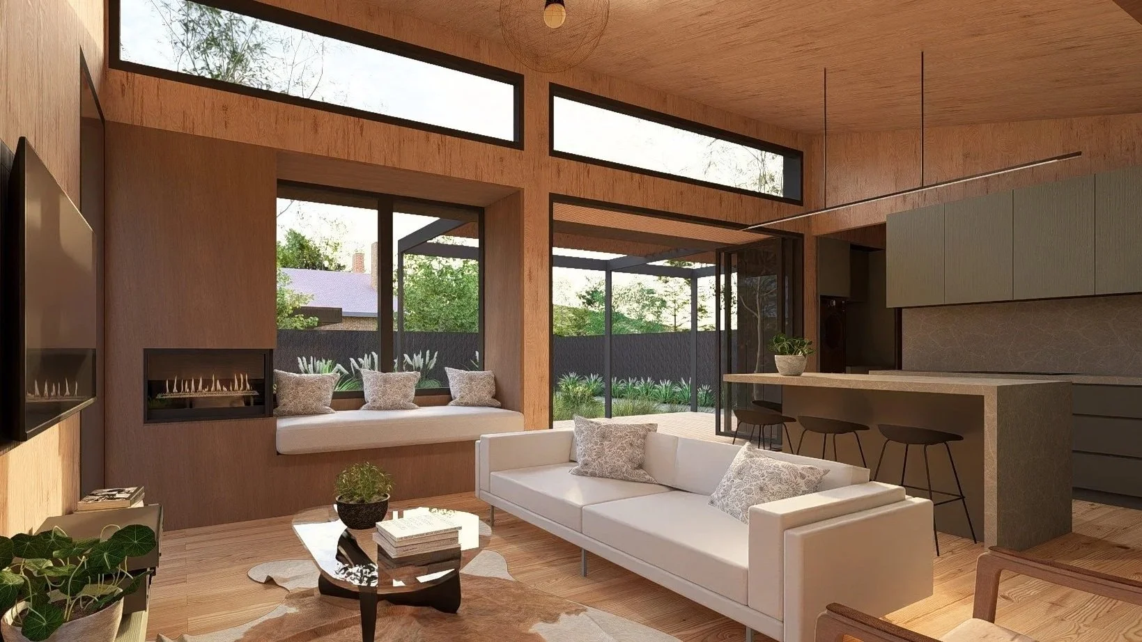 interior of CLT granny flat by expandabode