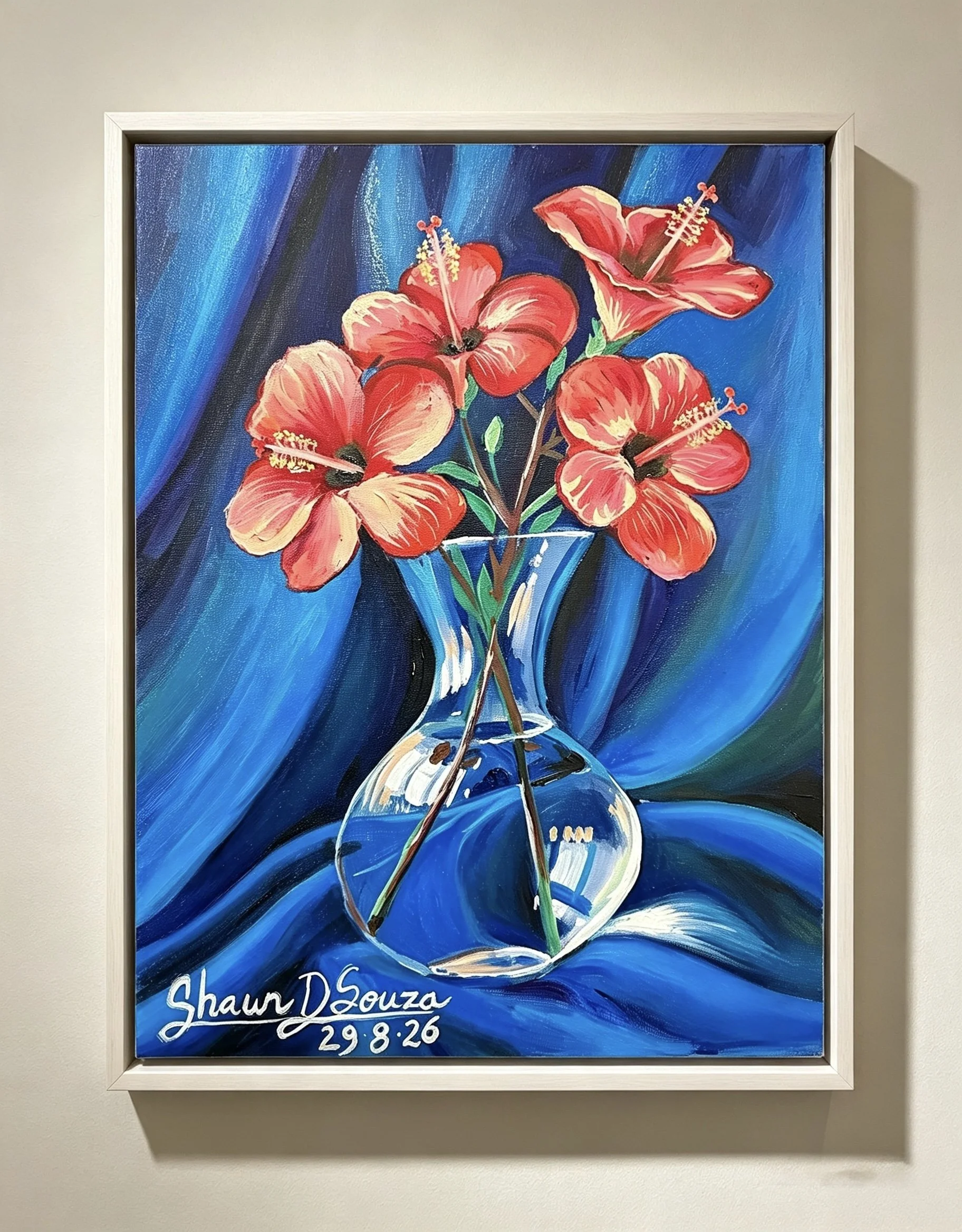 Red Hobiscus - Oil on Canvas - 297x420mm