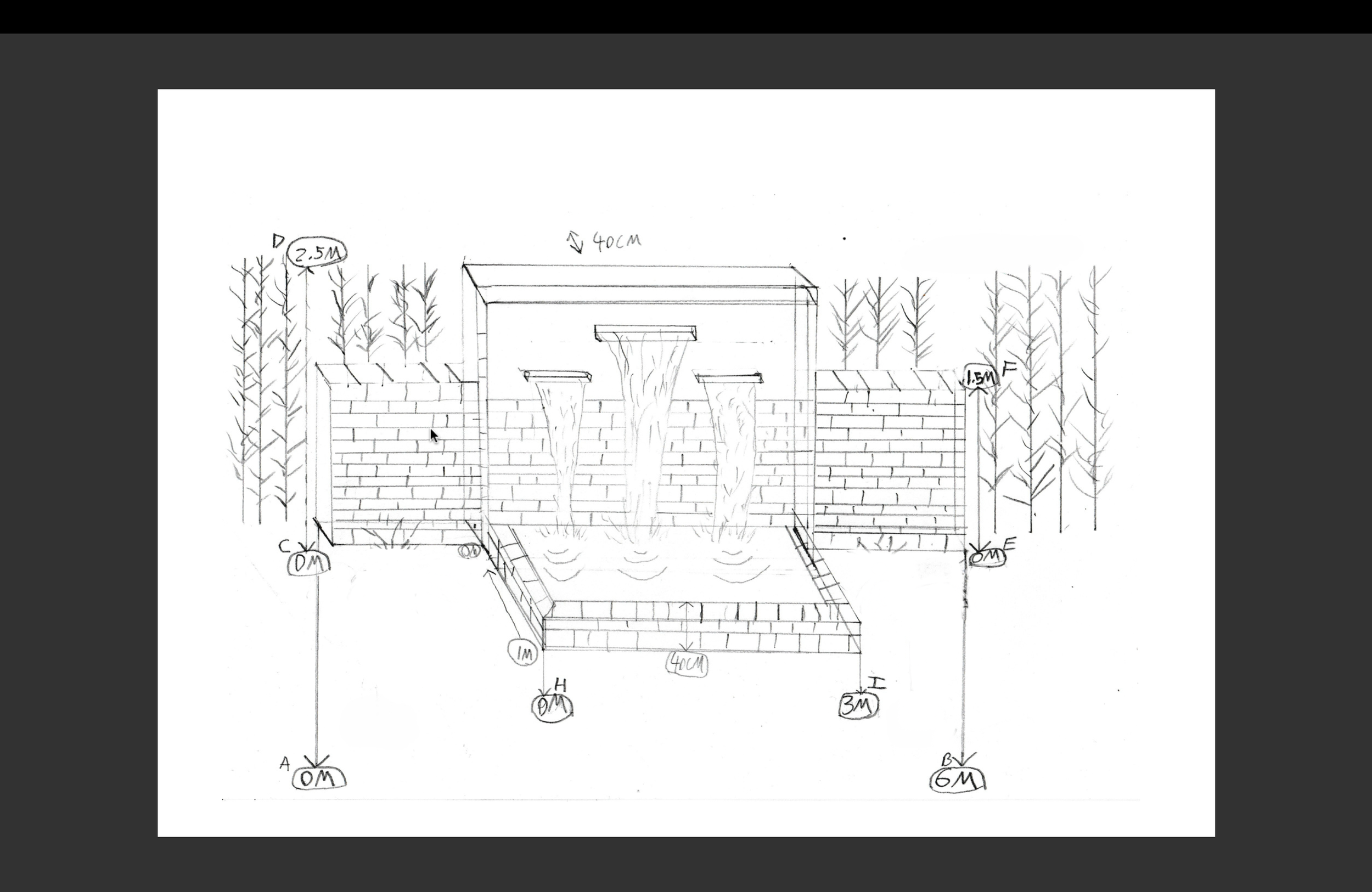 Rough sketch of water feature proposal