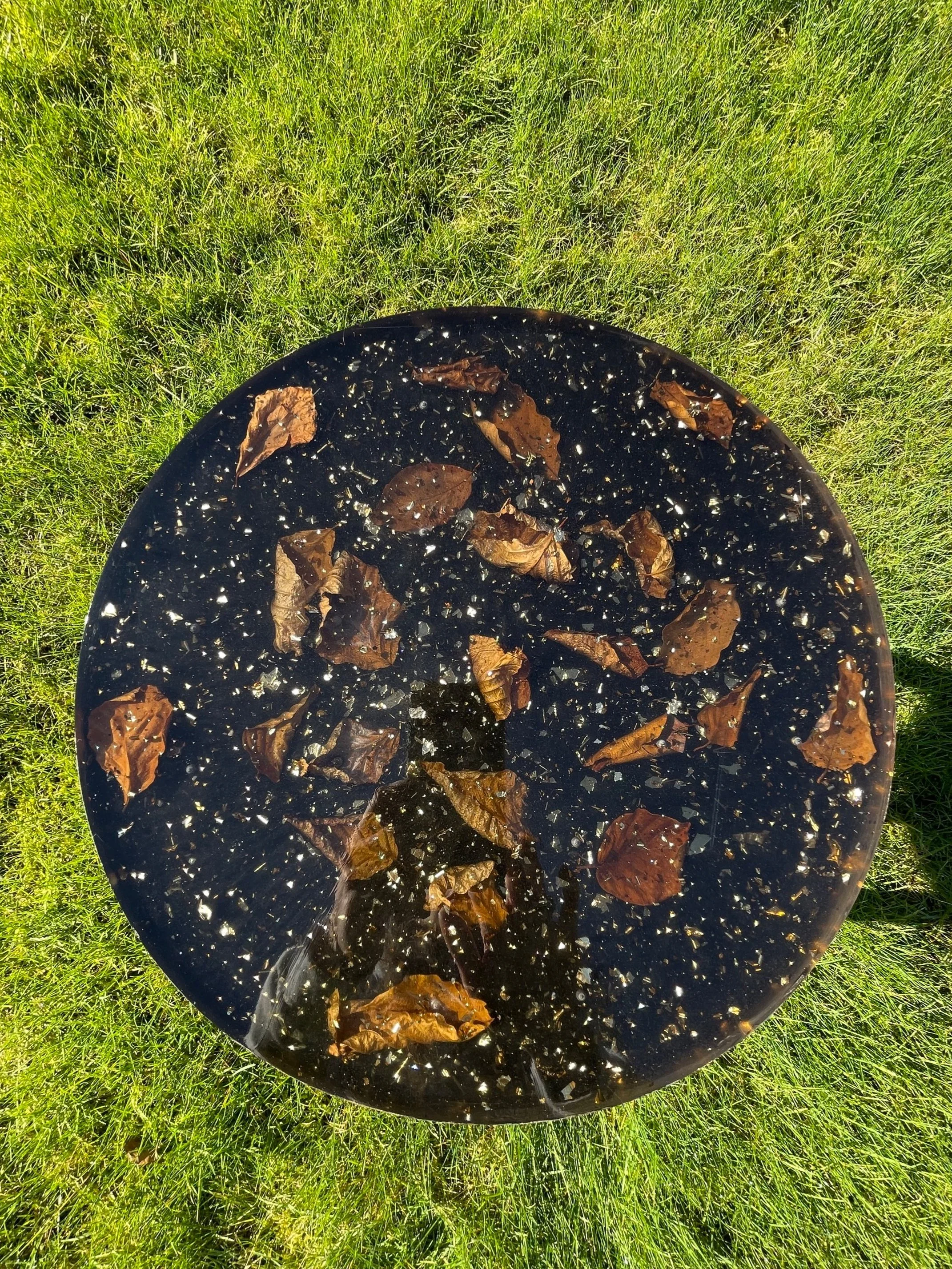 Gold Leaf Epoxy Resin Coffee Table