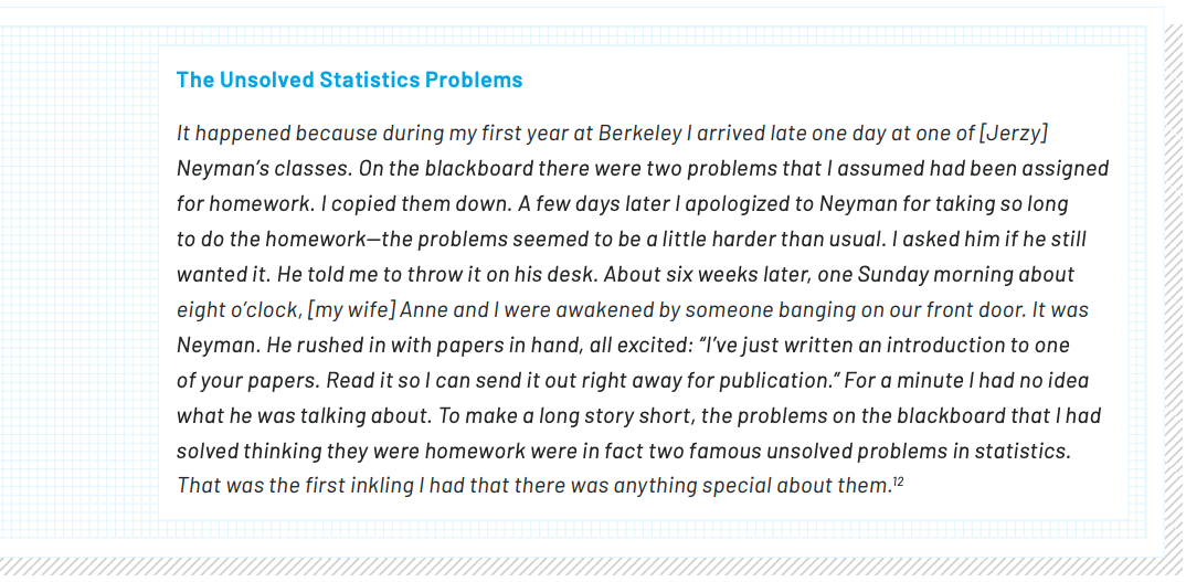 The Unsolved Statistics Problems - George B. Dantzig