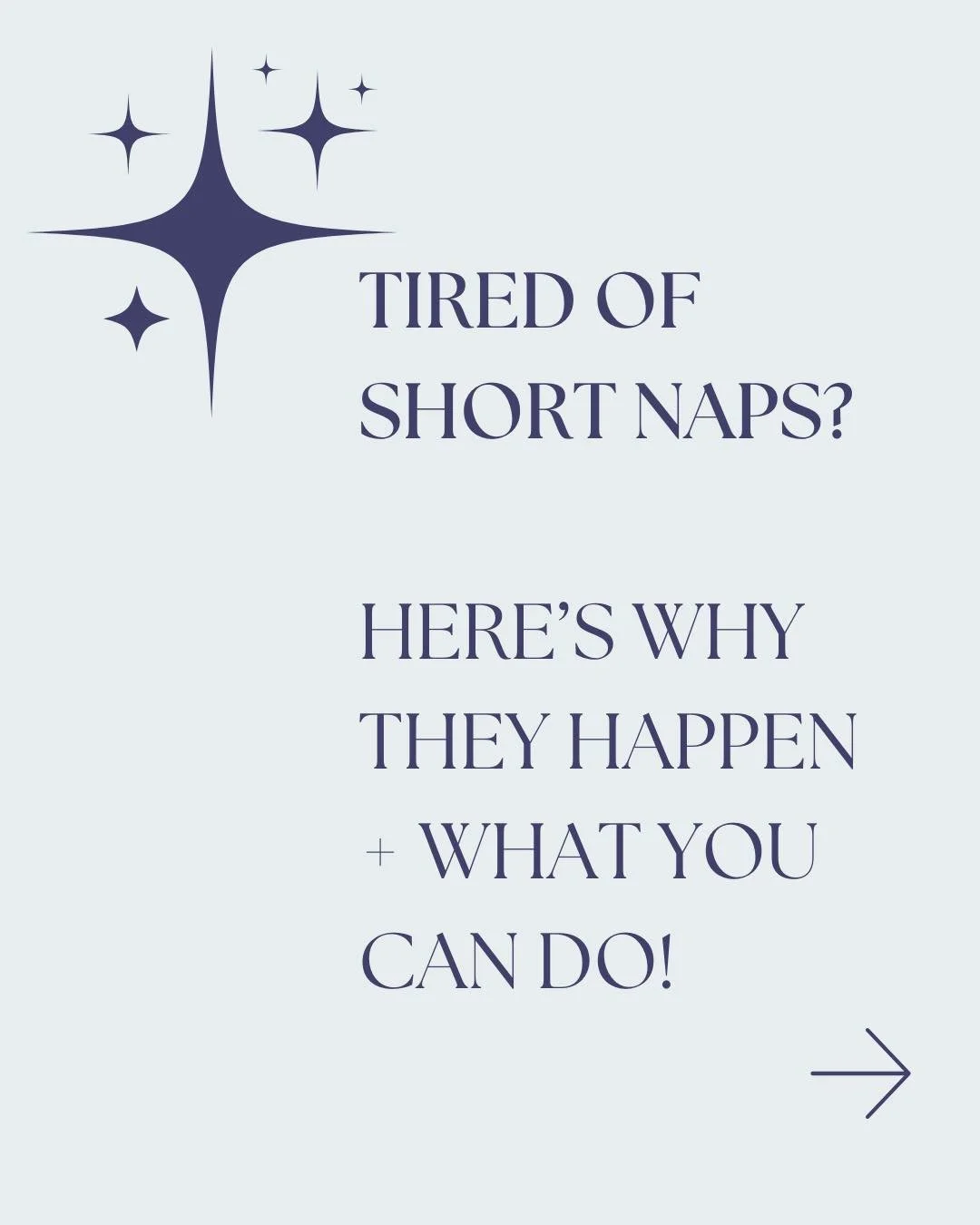 Short naps can be one of the most frustrating parts of baby sleep!!

But here&rsquo;s the good news: there&rsquo;s usually a reason behind them and often, a solution!
✔️ Watch wake windows
✔️ Set up a calm sleep environment
✔️ Feed before naps if nee