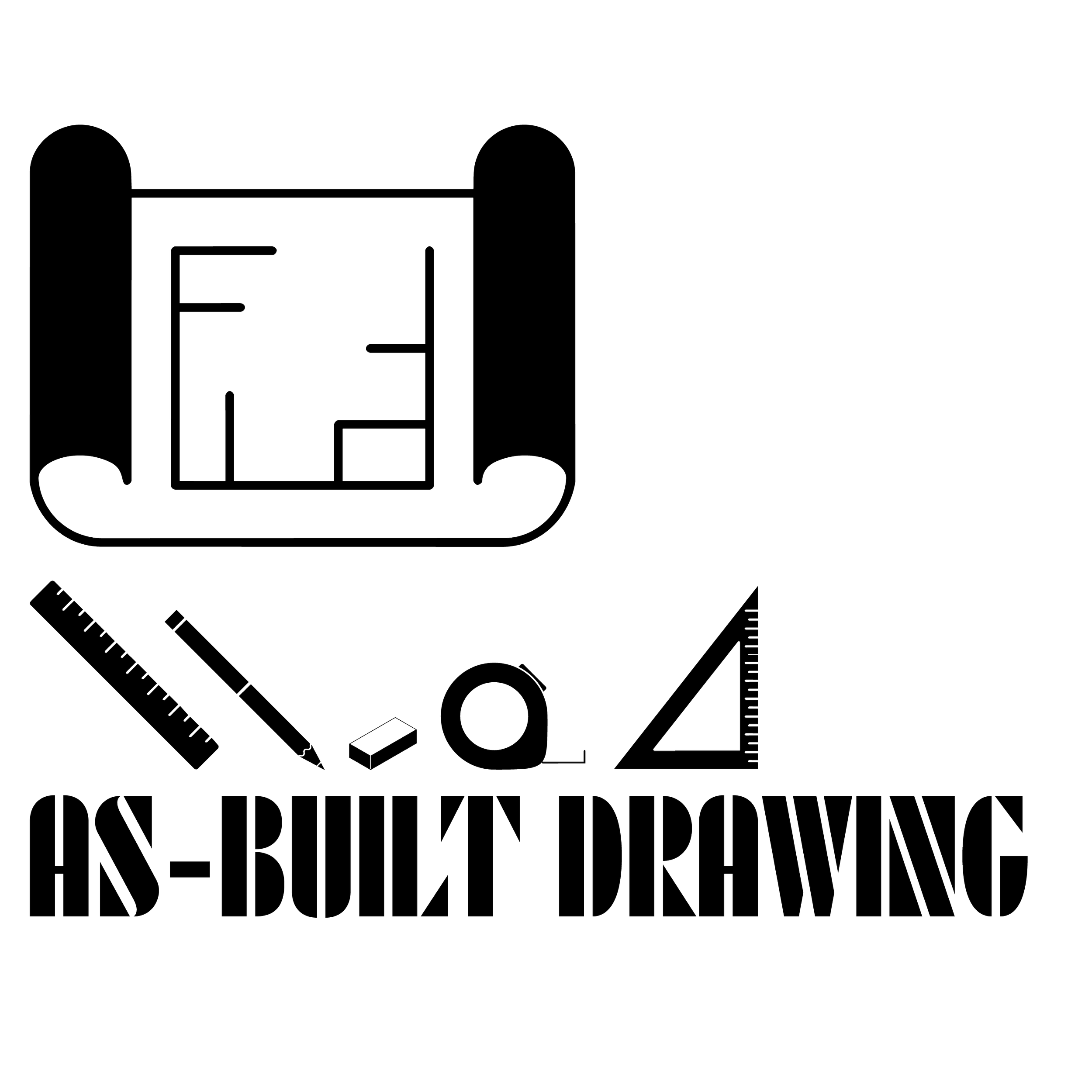 Line drawing of a house, compass, ruler, pencil, and eraser alongside text that reads 'Design, Build, Test, Learn'.