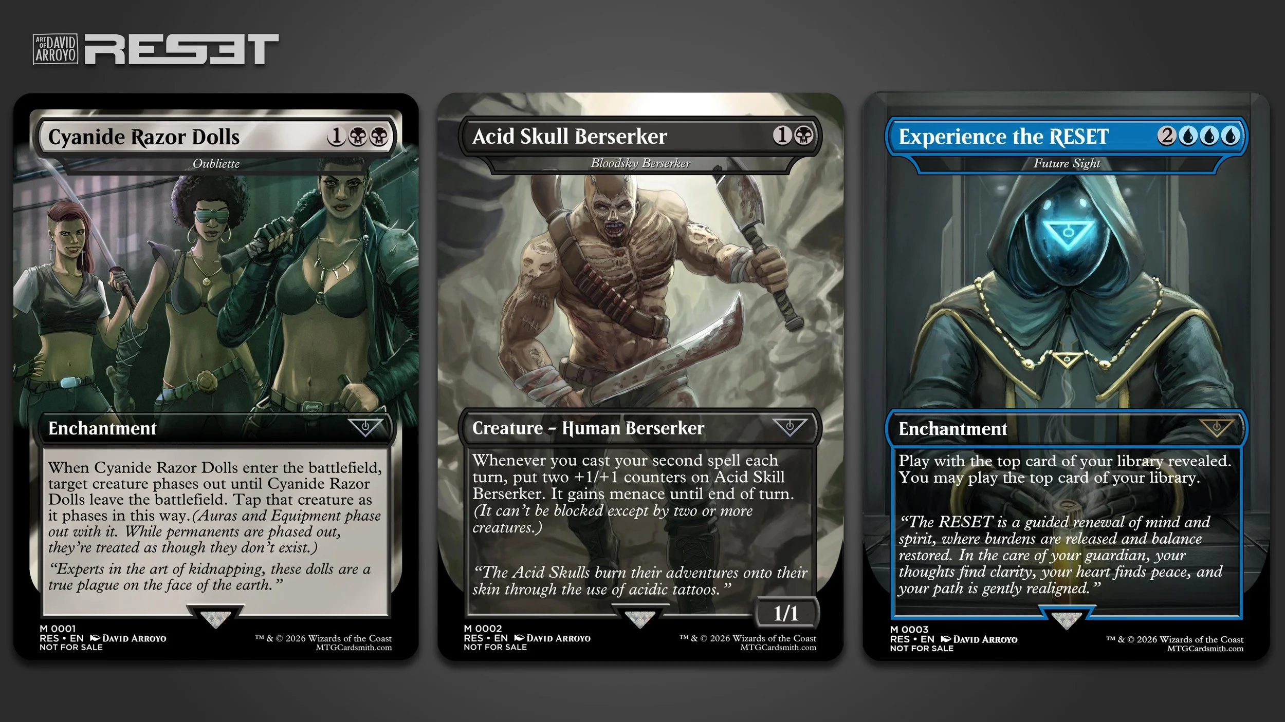 A collection of Magic the Gathering cards that I illustrated