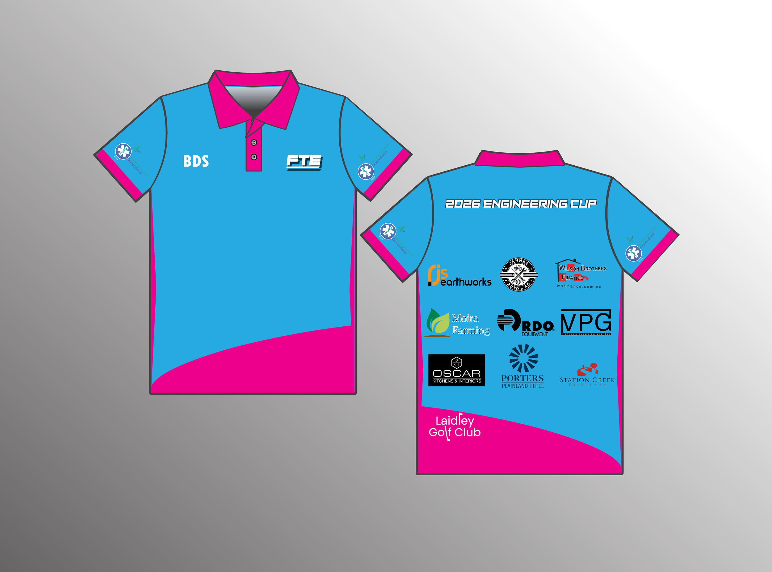 Golf Shirt Blue/Pink