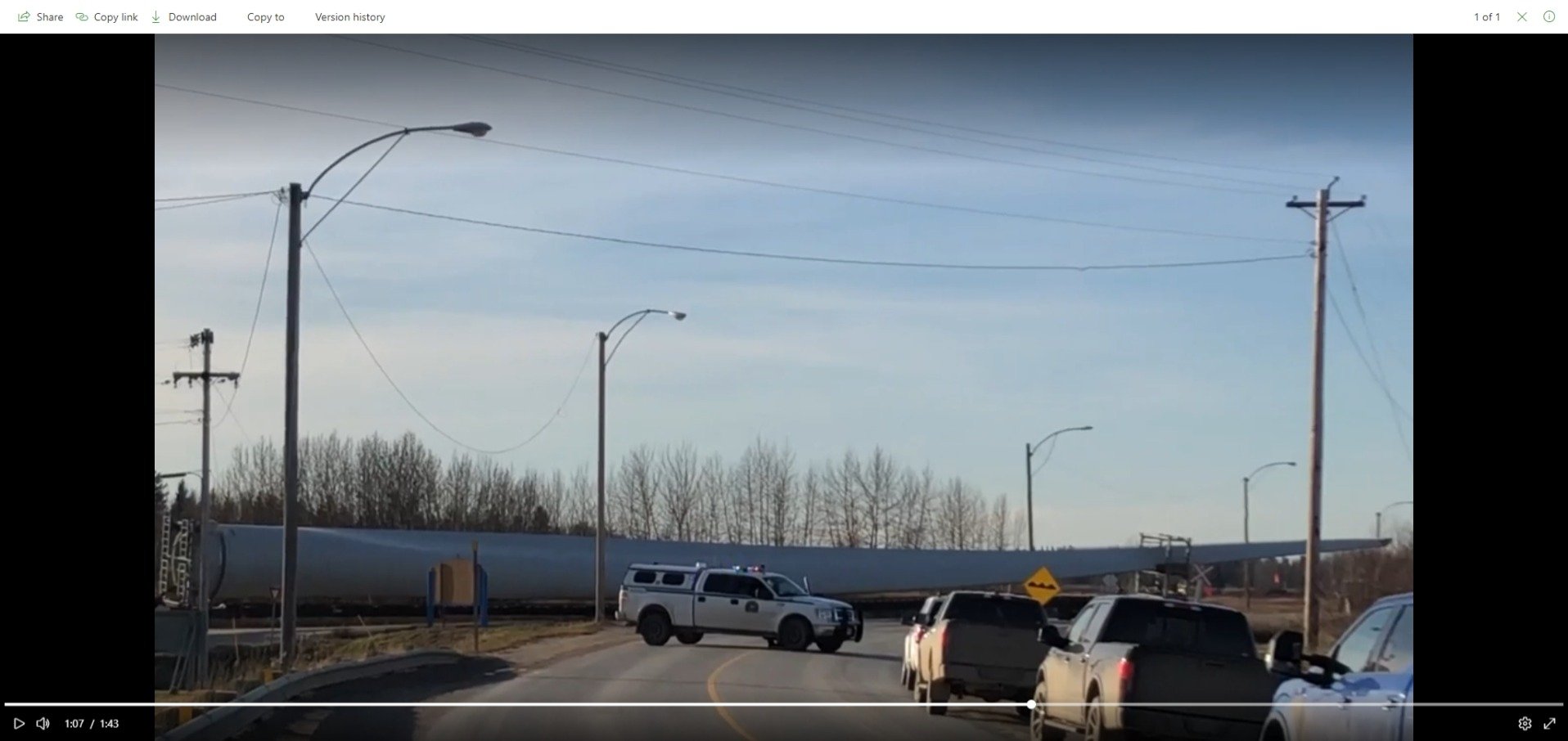 Turbine blade arrived in Hay River in November 2021.