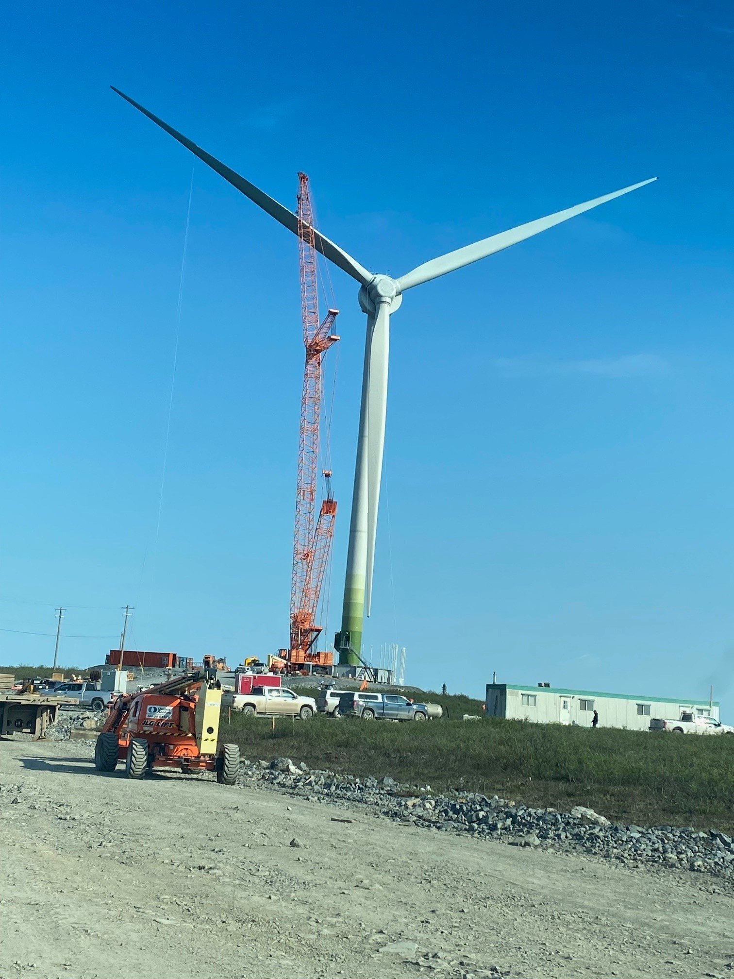 On June 7, 2023, the third and final turbine blade was installed