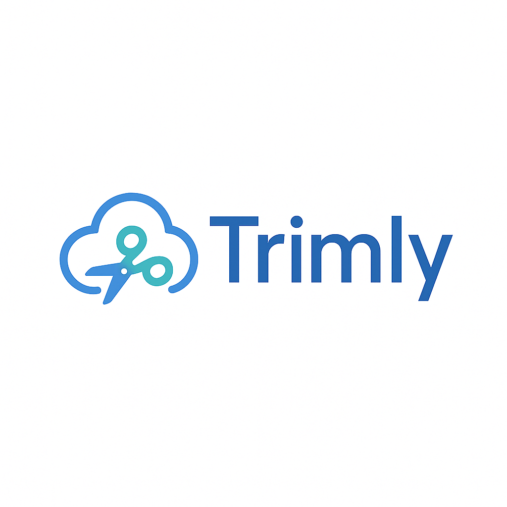 クラウドの形をしたロゴに剪定ばさみのアイコンと「Trimly」というテキスト。