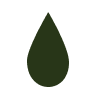 A close-up of a green teardrop-shaped item, possibly a leaf or a drop of liquid.