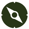 Green circular icon with a black arrow pointing diagonally upward and to the right.