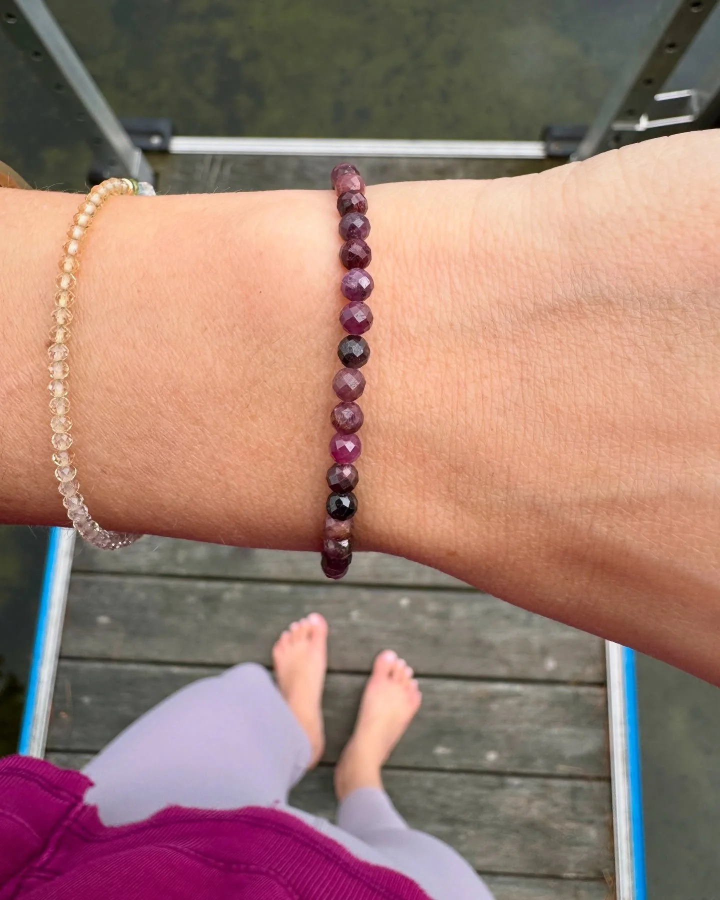 🚨Giveaway!🚨How about a first of the month giveaway to celebrate July&rsquo;s birthstone: Ruby! ❤️ Rubies represent love and protection and this little ruby bracelet is sweet and simple. Strung on durable elastic, the absence of a clasp gives it a p