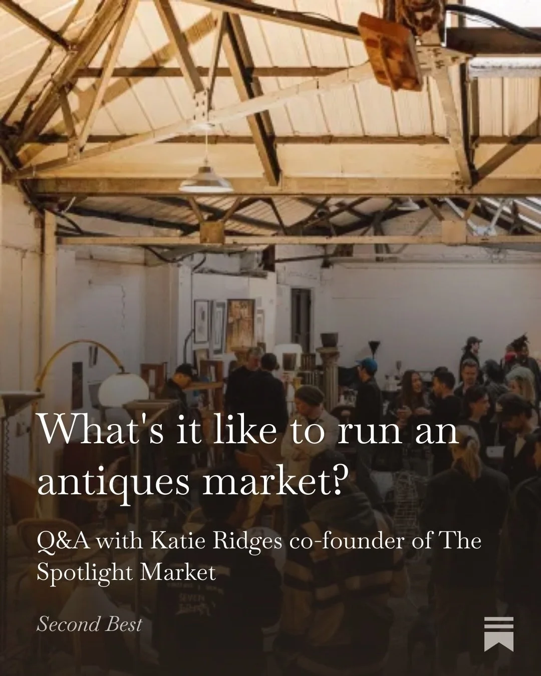 I&rsquo;ve wanted to interview Katie Ridges @vantage.living co-founder of @the_spotlight_market on Second Best for ages, and with ten days to go until the final market of 2025 I finally got round to it! Link in bio to read 👀

Photos from my last vis