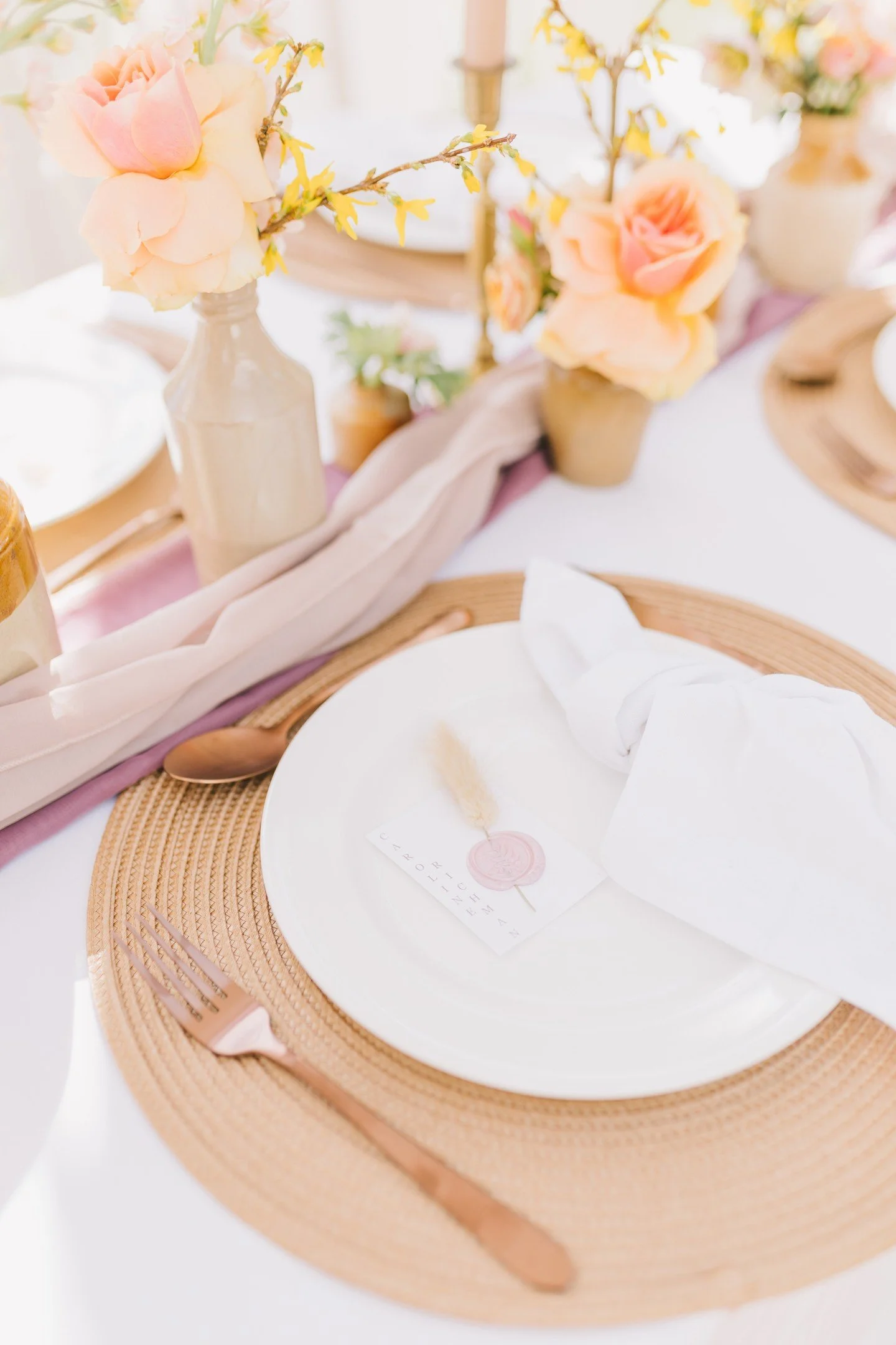 Place settings are one of those details your guests spend a lot of time with, whether they realise it or not. They sit down, they touch it, they look at it, they take it all in. Which means it&rsquo;s a brilliant place to add personality and a bit of