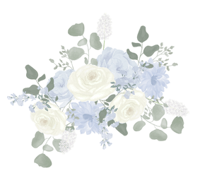 Blue Watercolour Flowers