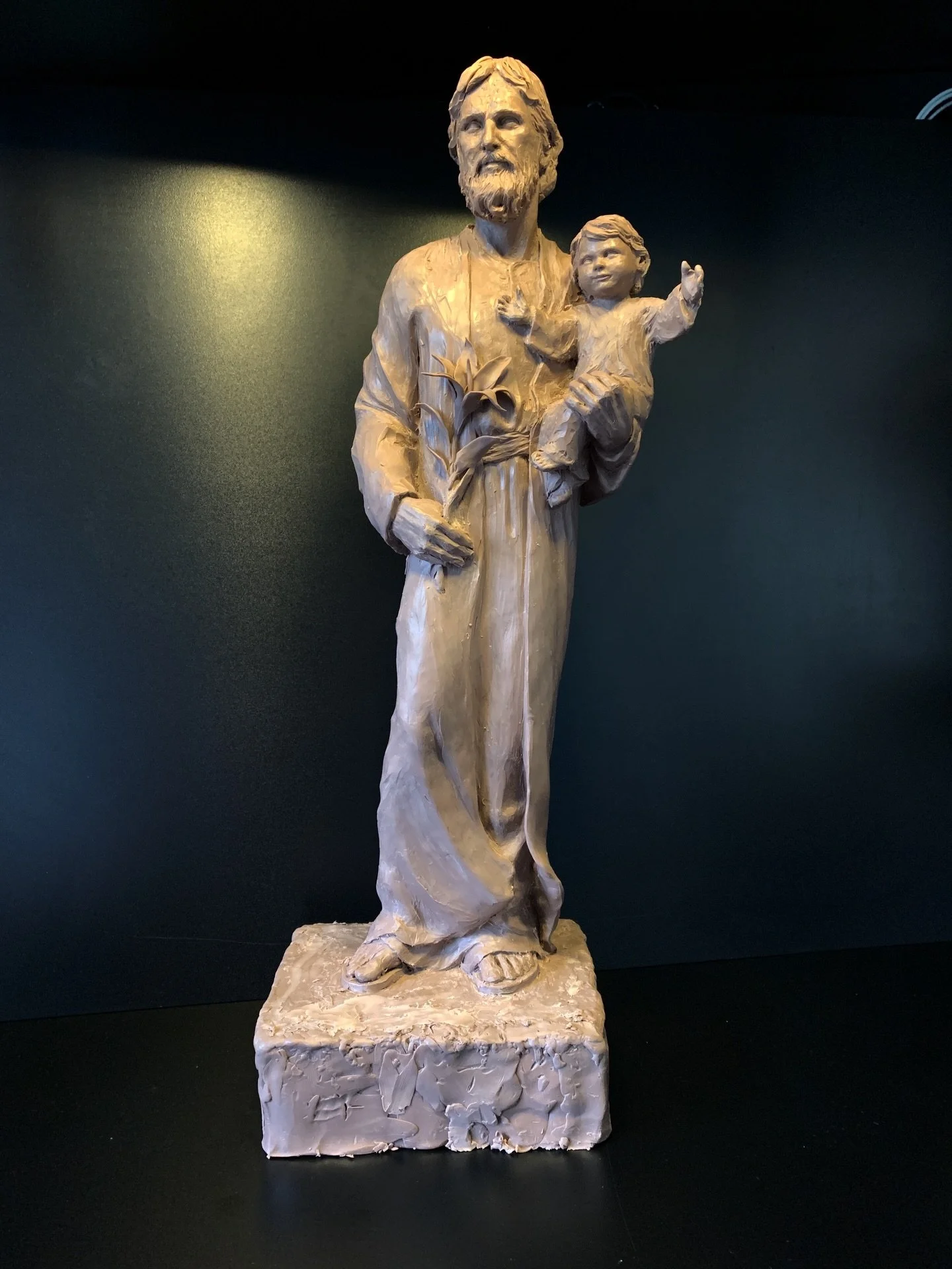 St Joseph
(2022)

Happy feast of St. Joseph! (and Father&rsquo;s Day in some countries). 

One of my first commissions in UK, for a dear family. I&rsquo;m not shared these photos, hope you like some of the process in clay, and some of the moulding pr