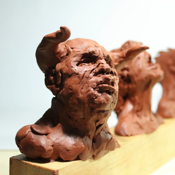 Minotaur, 2013. A very small clay sketch I still enjoy watching!  I believe was coming back from the summer sculpture course at @florenceacademyofart and a rather exhausting but rewarding backpack trip around Europe. I remember Musee d&rsquo;Orsay @m