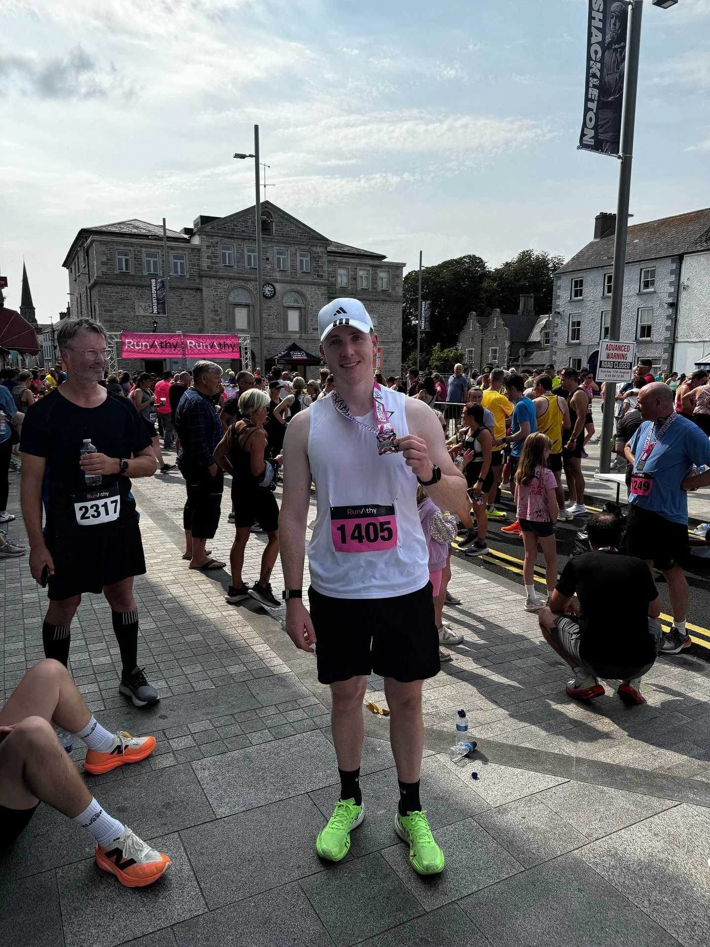 @runathyhalf ✅ 

Man that was a hot one 🥵 

13.1 miles of sweat, smiles, and sore legs. 

Grateful for the cheers, the energy, and the finish line feels. 

Only one way to celebrate 🍦

#onyourmarksfitness #teamoym #runathy #athyhalf #HalfMarathon #